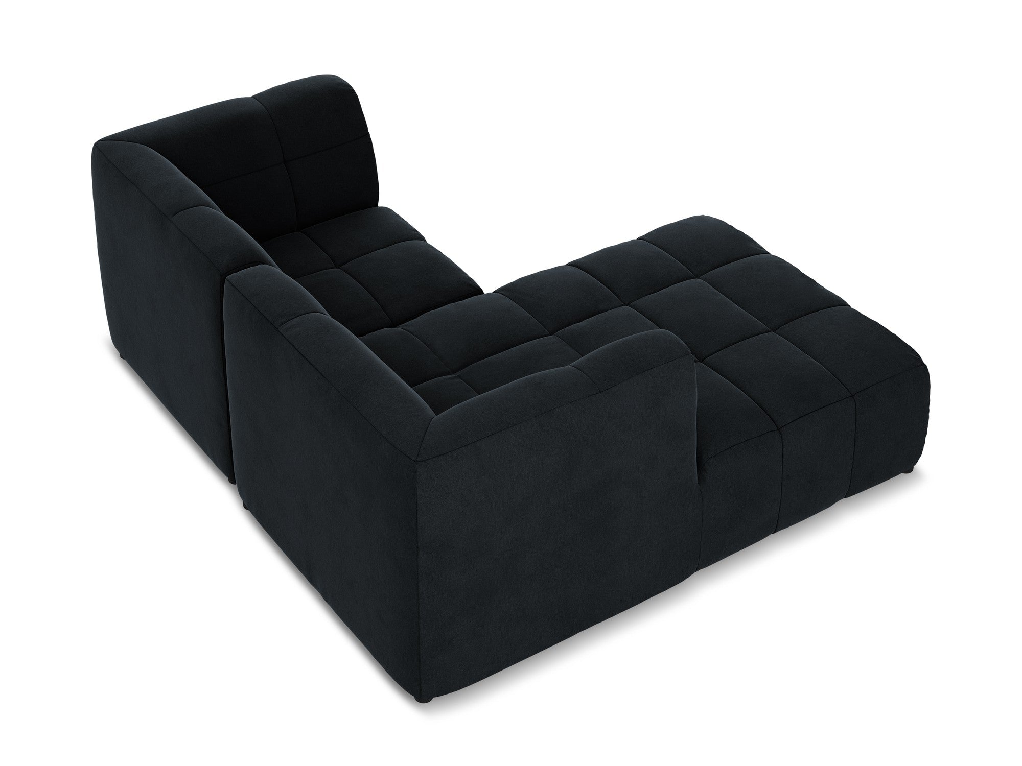 Modularer Samt-Ecksofa linksseitig für 2 Personen ALOHA königsblau