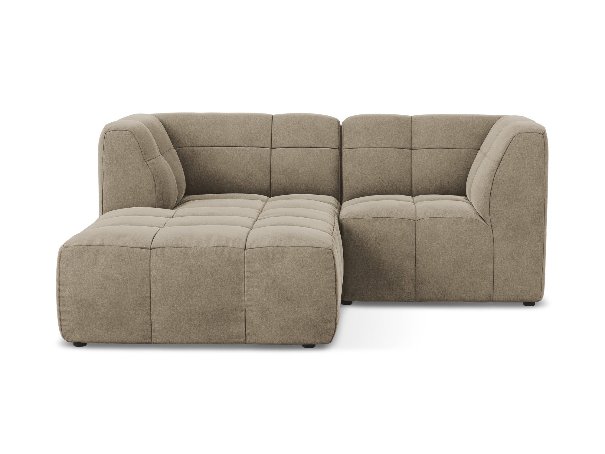Left-facing velvet modular sofa for 2 people ALOHA beige