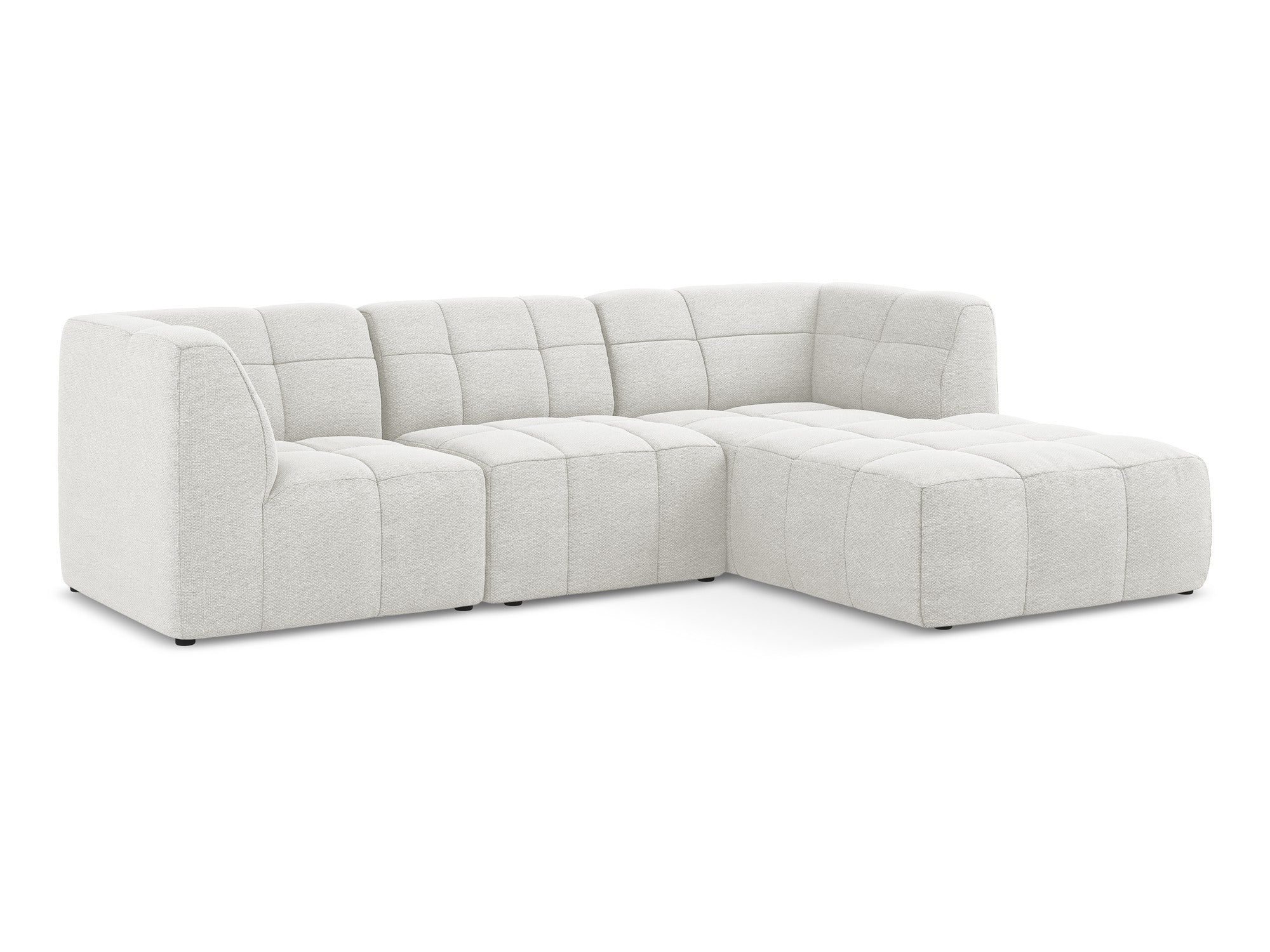 Modularer Ecksofa rechtsseitig 3-Sitzer ALOHA weiß Boucle