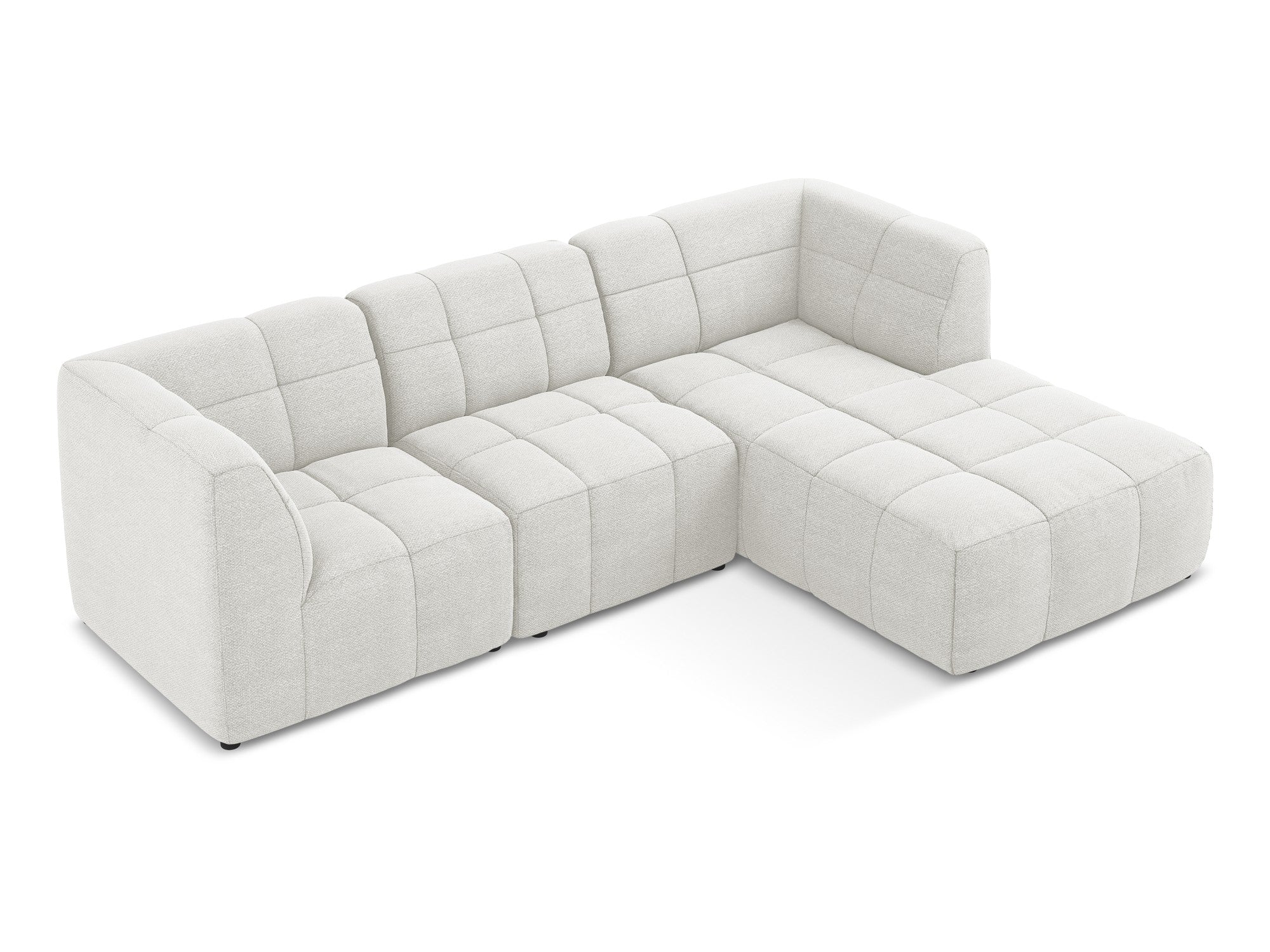 Modularer Ecksofa rechtsseitig 3-Sitzer ALOHA weiß Boucle