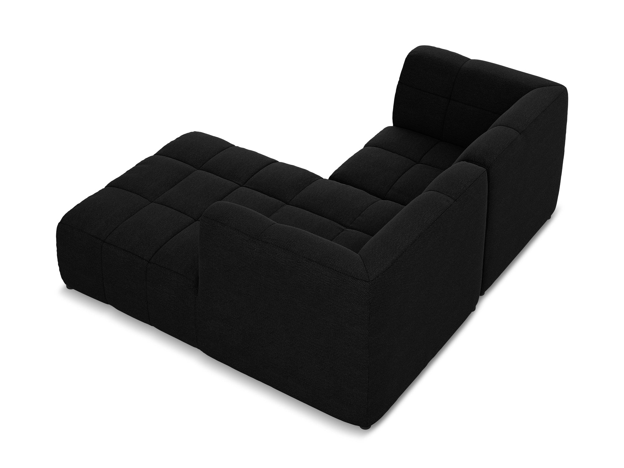 Right-facing modular 2-seater sofa ALOHA black boucle