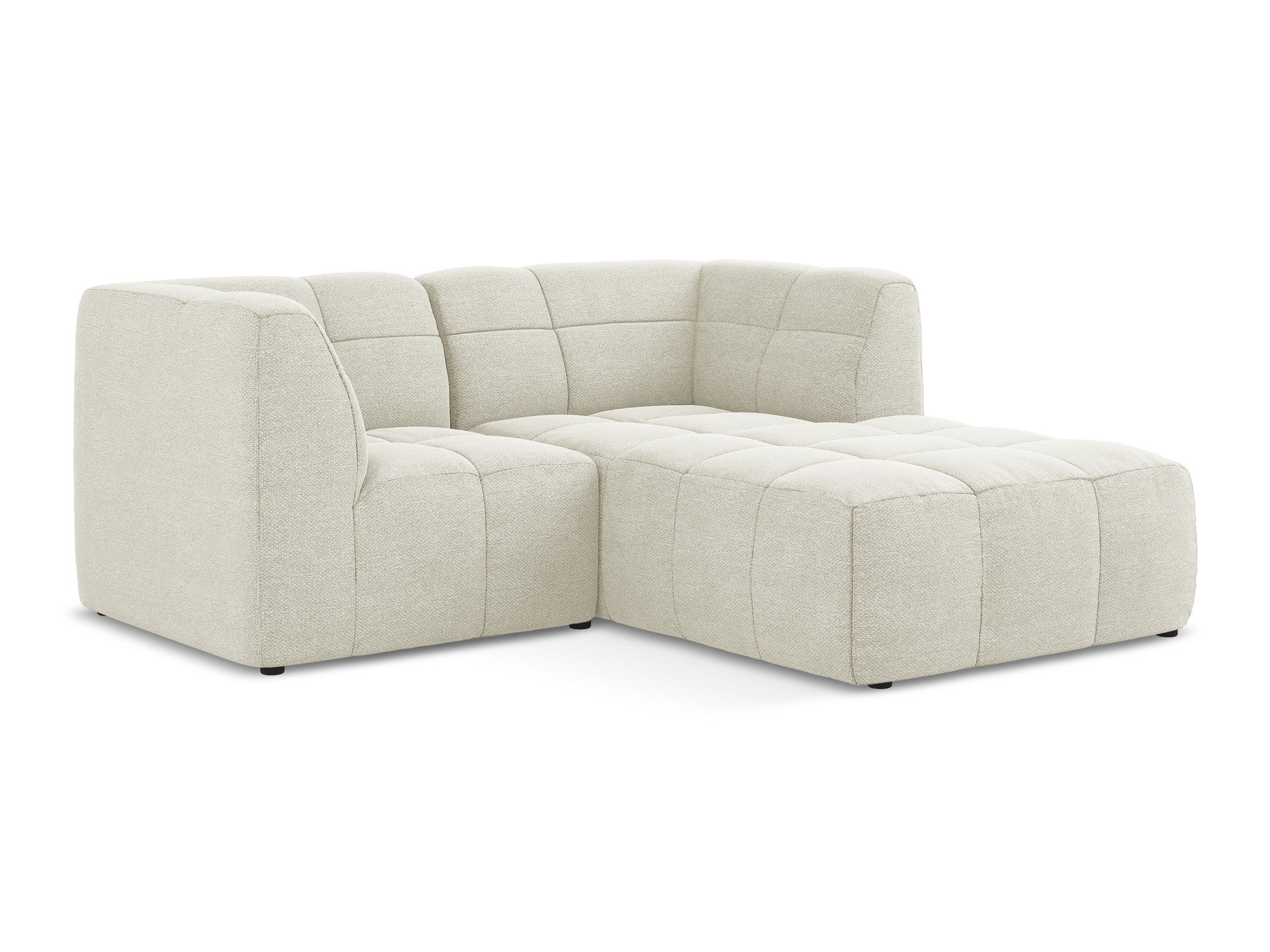 Right-facing modular sofa for 2 people ALOHA sand boucle