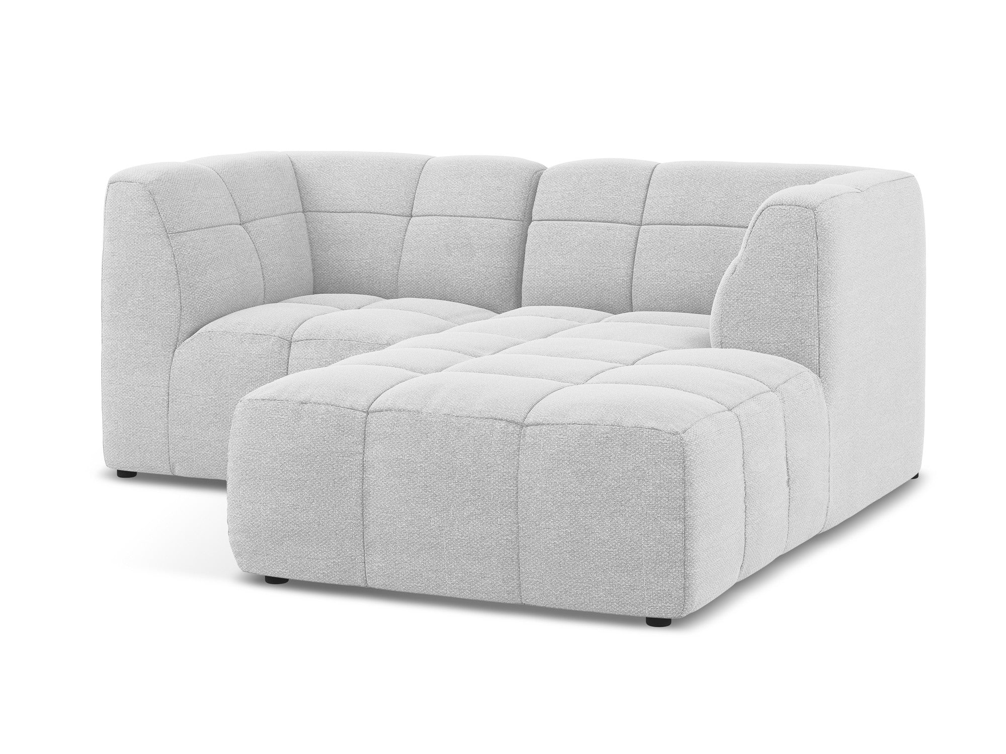 Right-facing modular sofa for 2 people ALOHA silver boucle