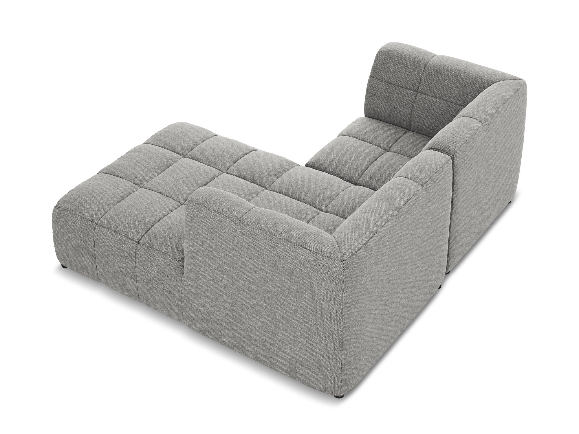 Right-facing modular sofa for 2 people ALOHA light gray boucle