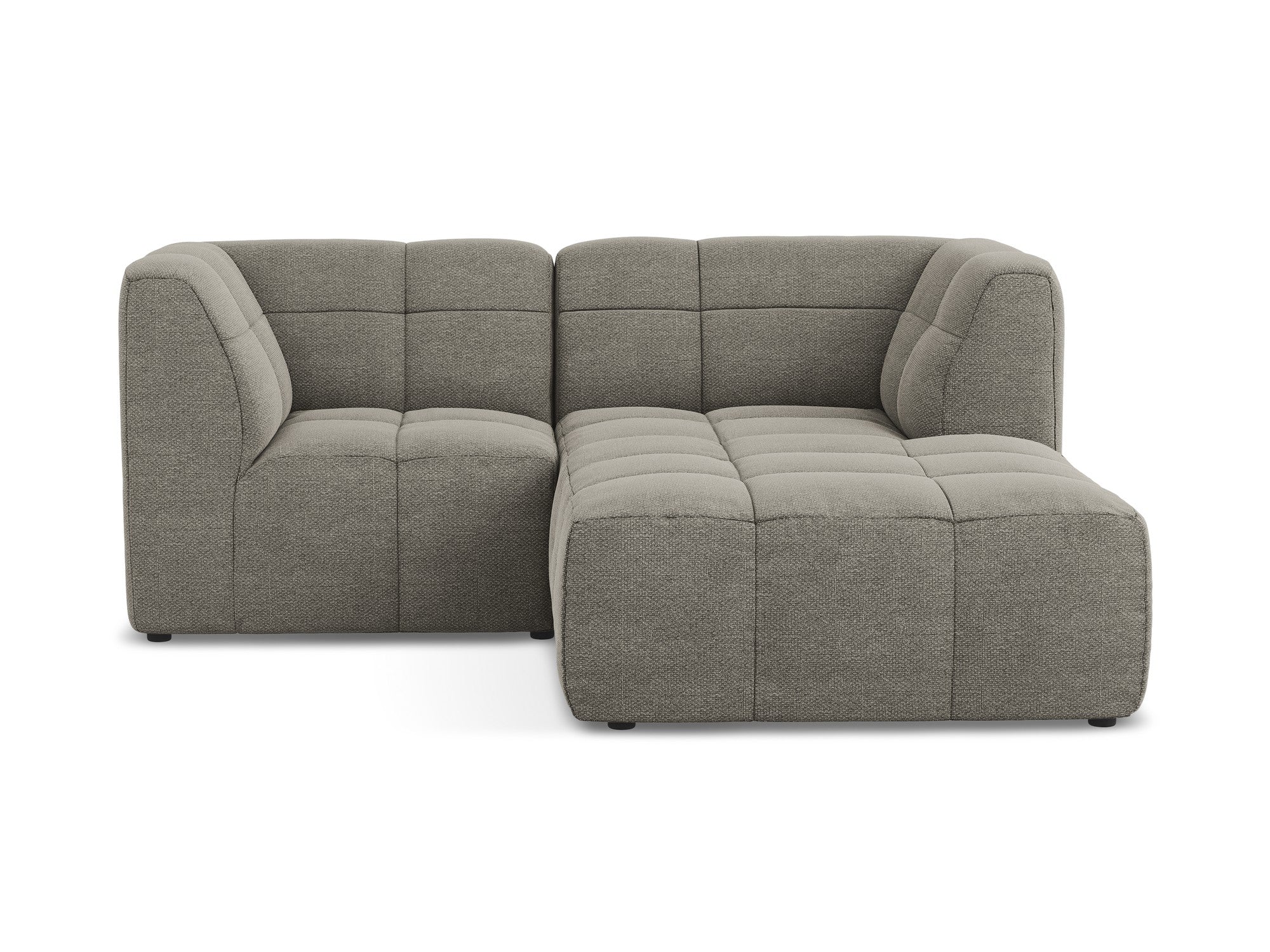Right-facing modular sofa for 2 people ALOHA gray boucle