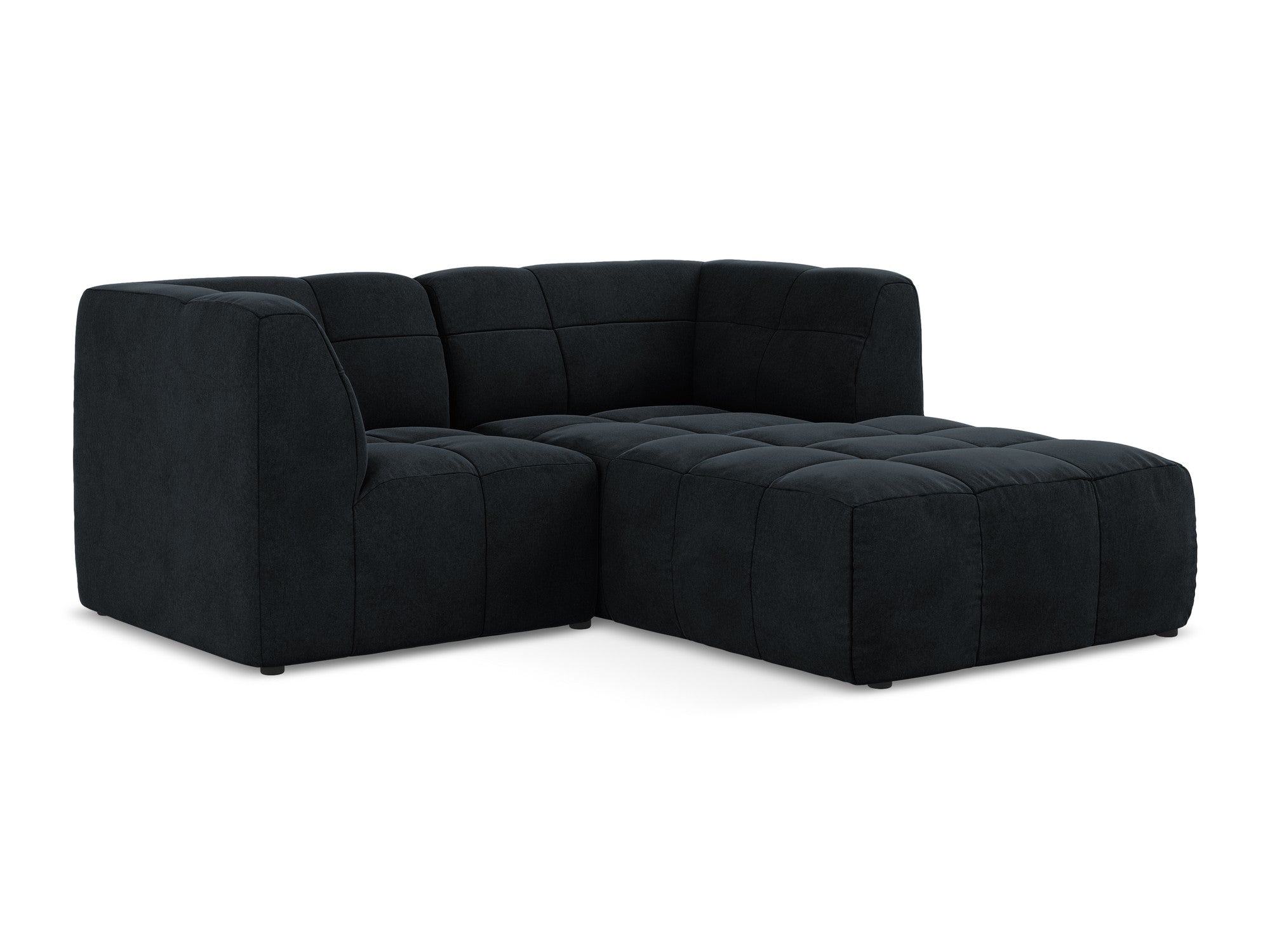 Modularer Samt-Ecksofa rechtsseitig für 2 Personen ALOHA königsblau