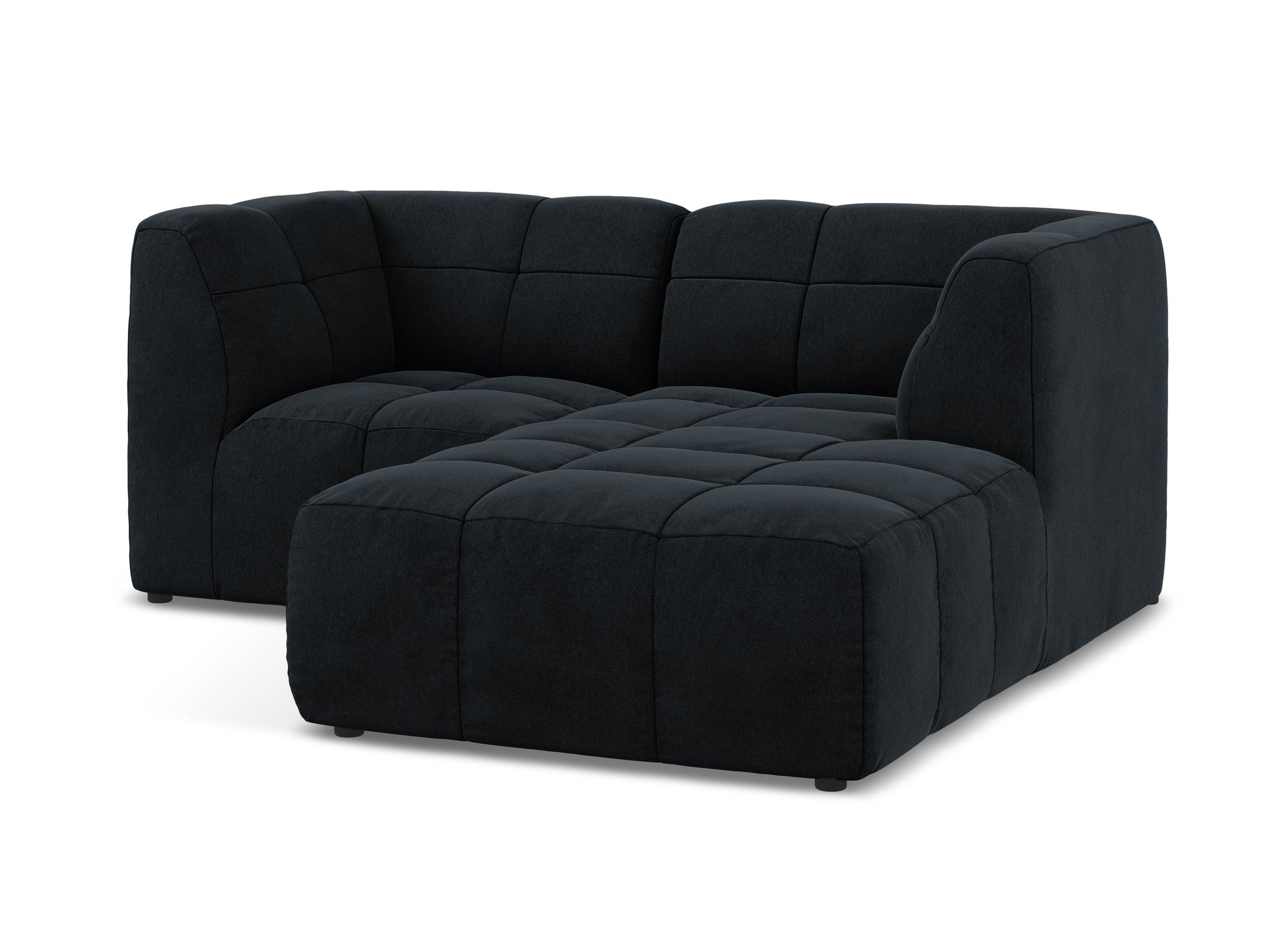 Modularer Samt-Ecksofa rechtsseitig für 2 Personen ALOHA königsblau