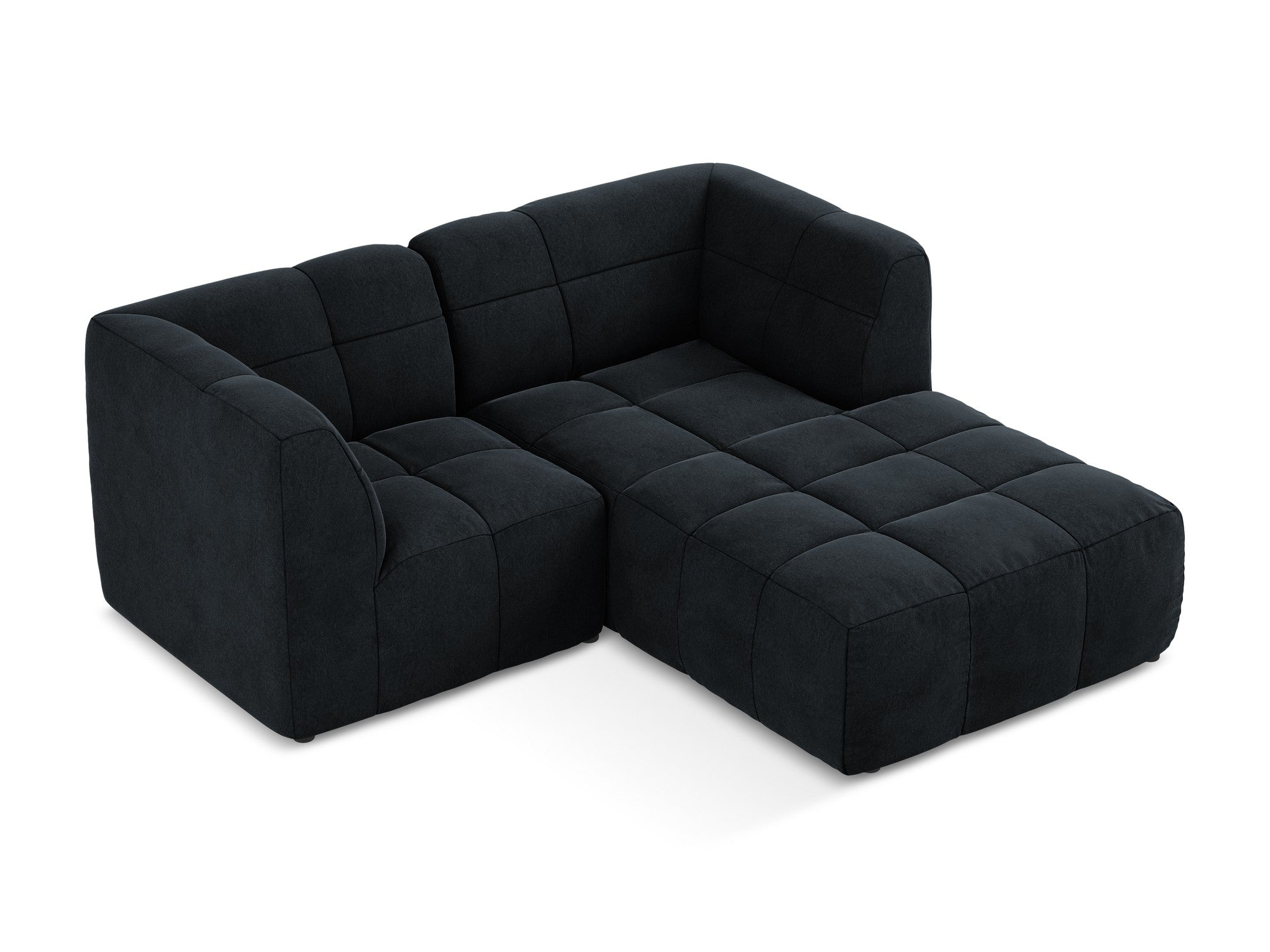 Modularer Samt-Ecksofa rechtsseitig für 2 Personen ALOHA königsblau