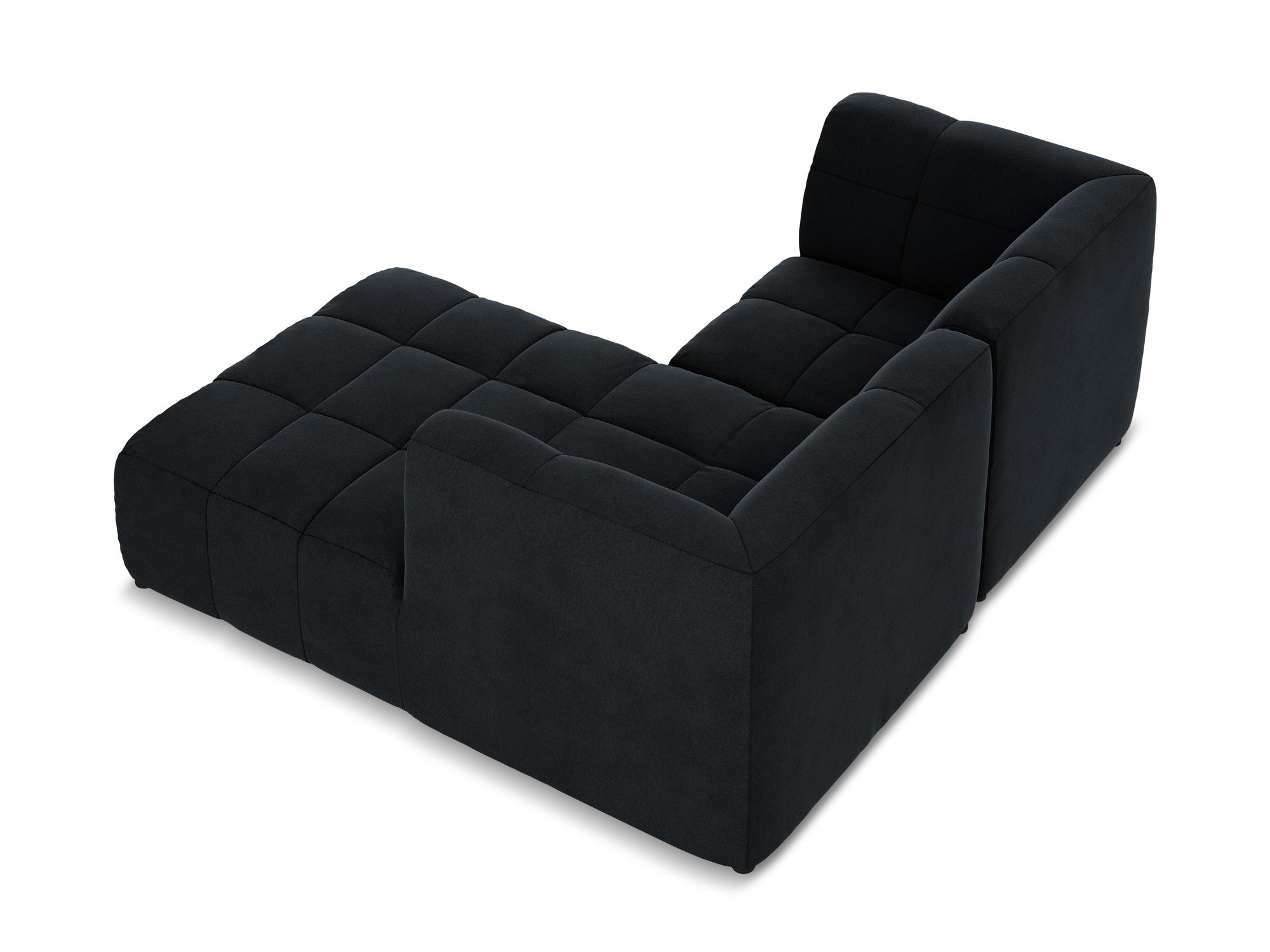 Modularer Samt-Ecksofa rechtsseitig für 2 Personen ALOHA königsblau