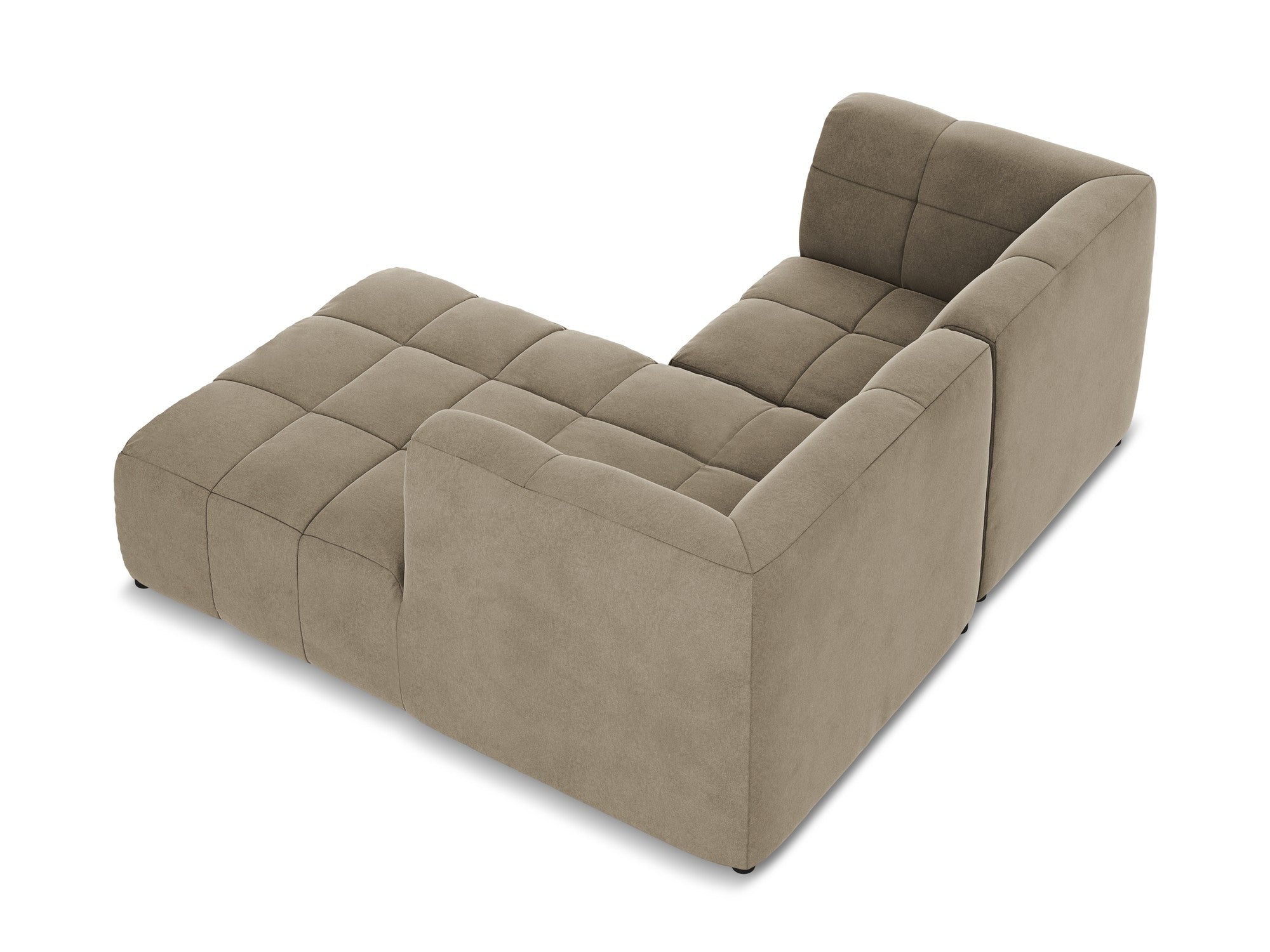 Modularer Samt-Ecksofa rechtsseitig 2-sitzig ALOHA beige