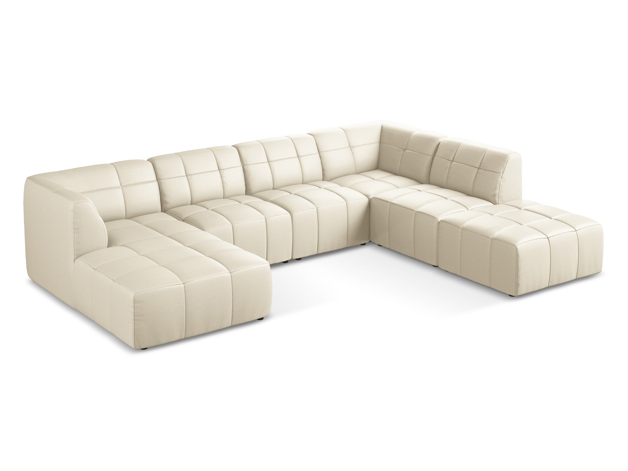 Modular Panoramic Corner Sofa ALOHA Light Beige Eco-Leather