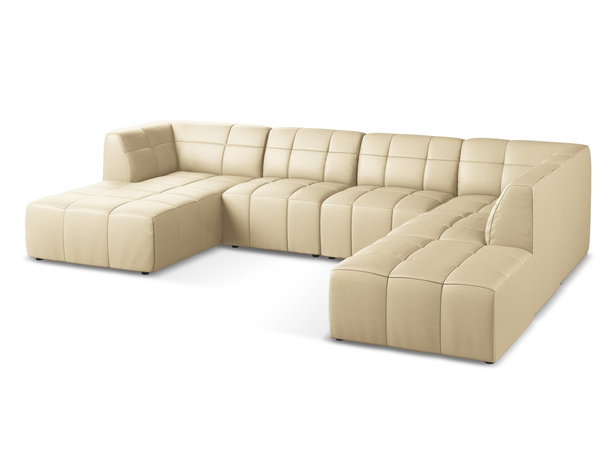 Modular Panoramic Corner Sofa ALOHA Beige Eco-Leather