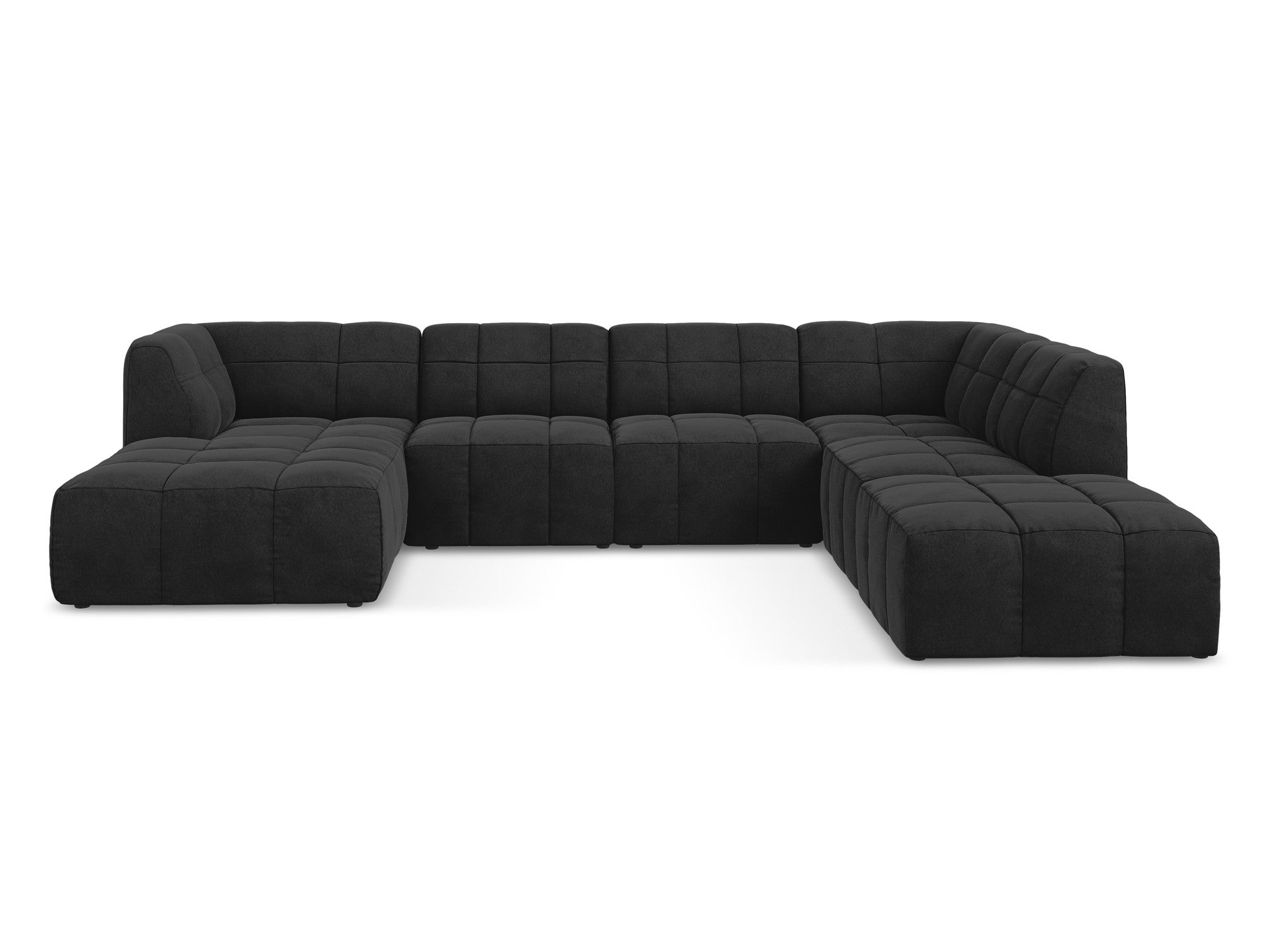Modularer, panoramischer Samt-Ecksofa ALOHA schwarz