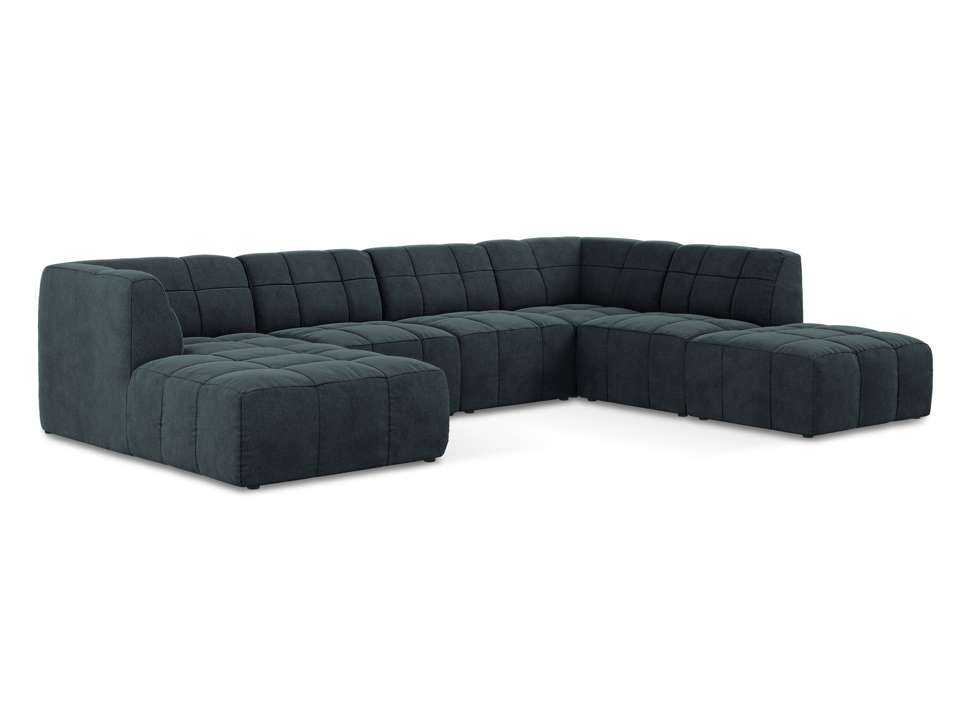 Modular Panoramic Velvet Corner Sofa ALOHA Sea Green
