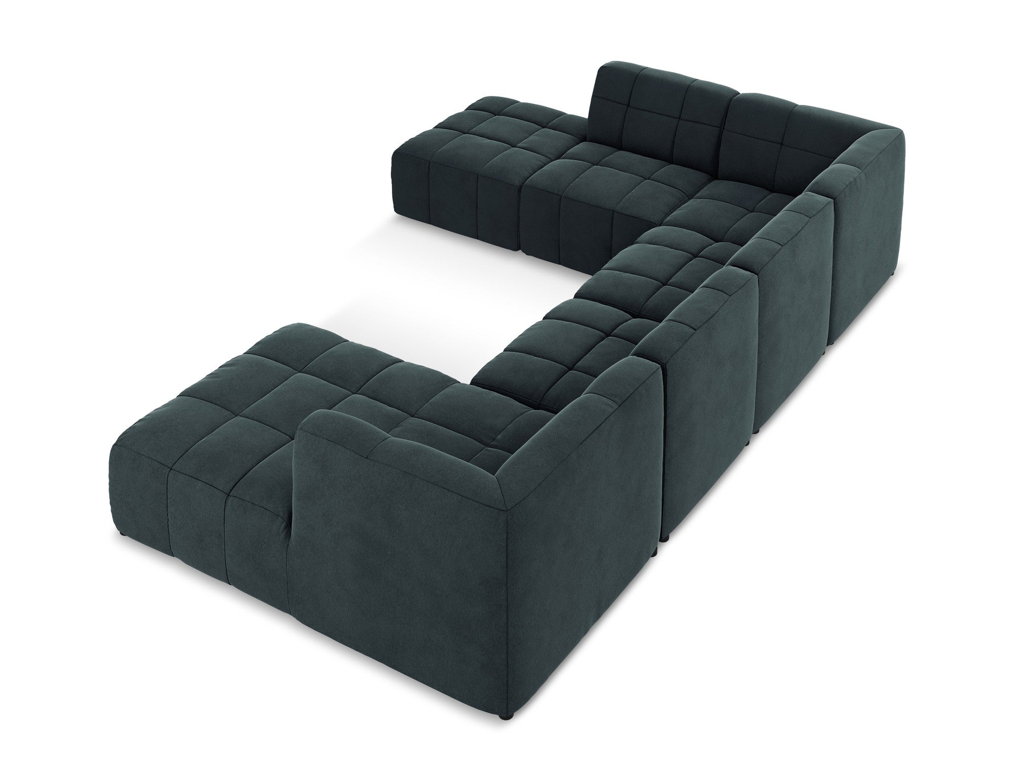 Modular Panoramic Velvet Corner Sofa ALOHA Sea Green