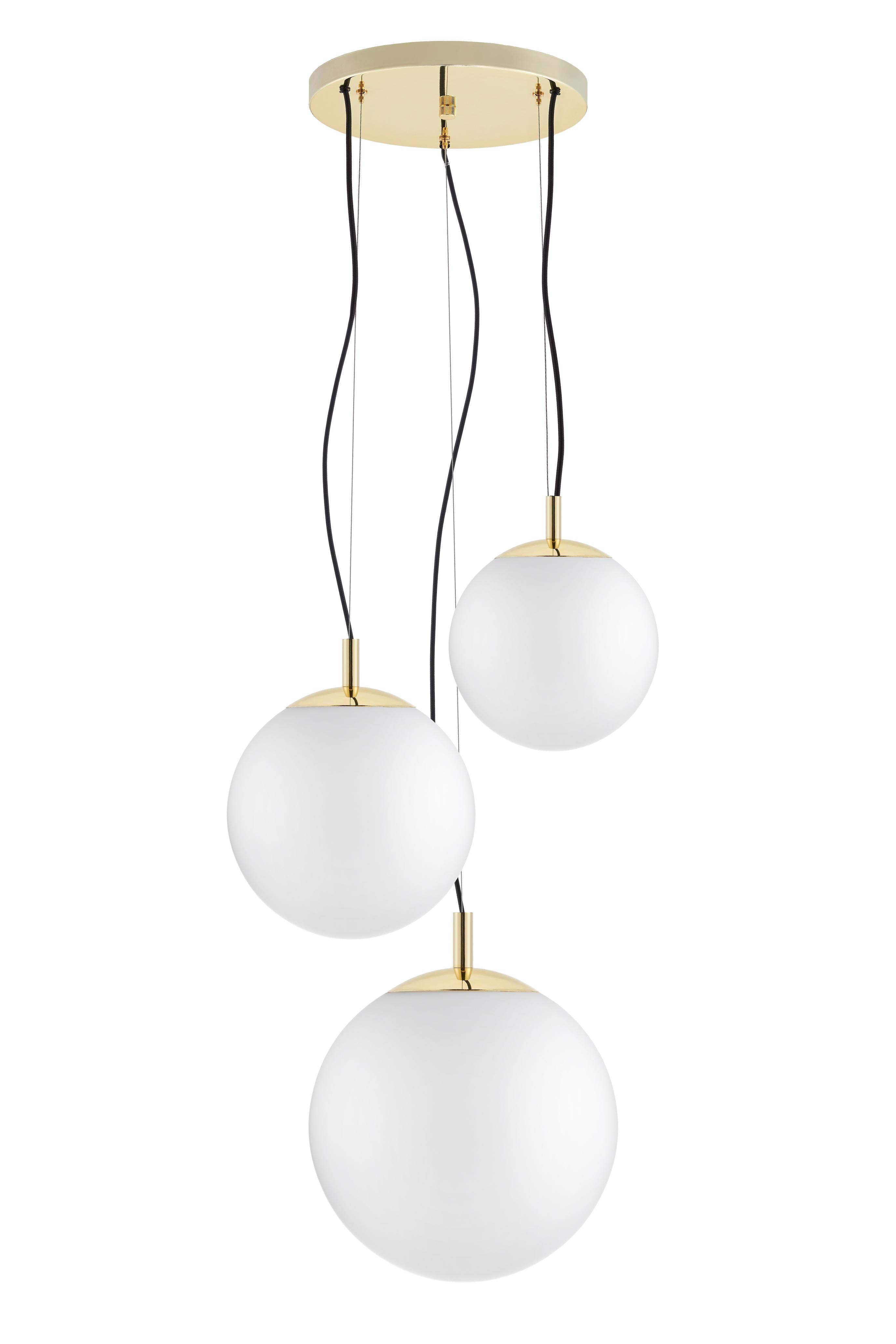 ALUR 2 ceiling lamp with milky glass and gold finish