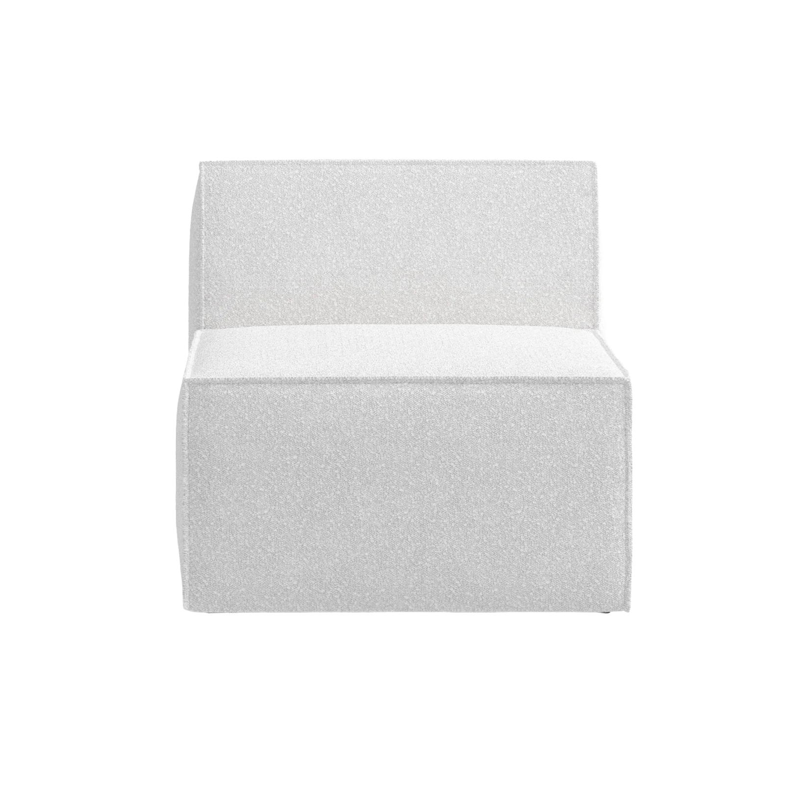 Modulares Sofa ANDO - mittleres Element in weißem Boucle