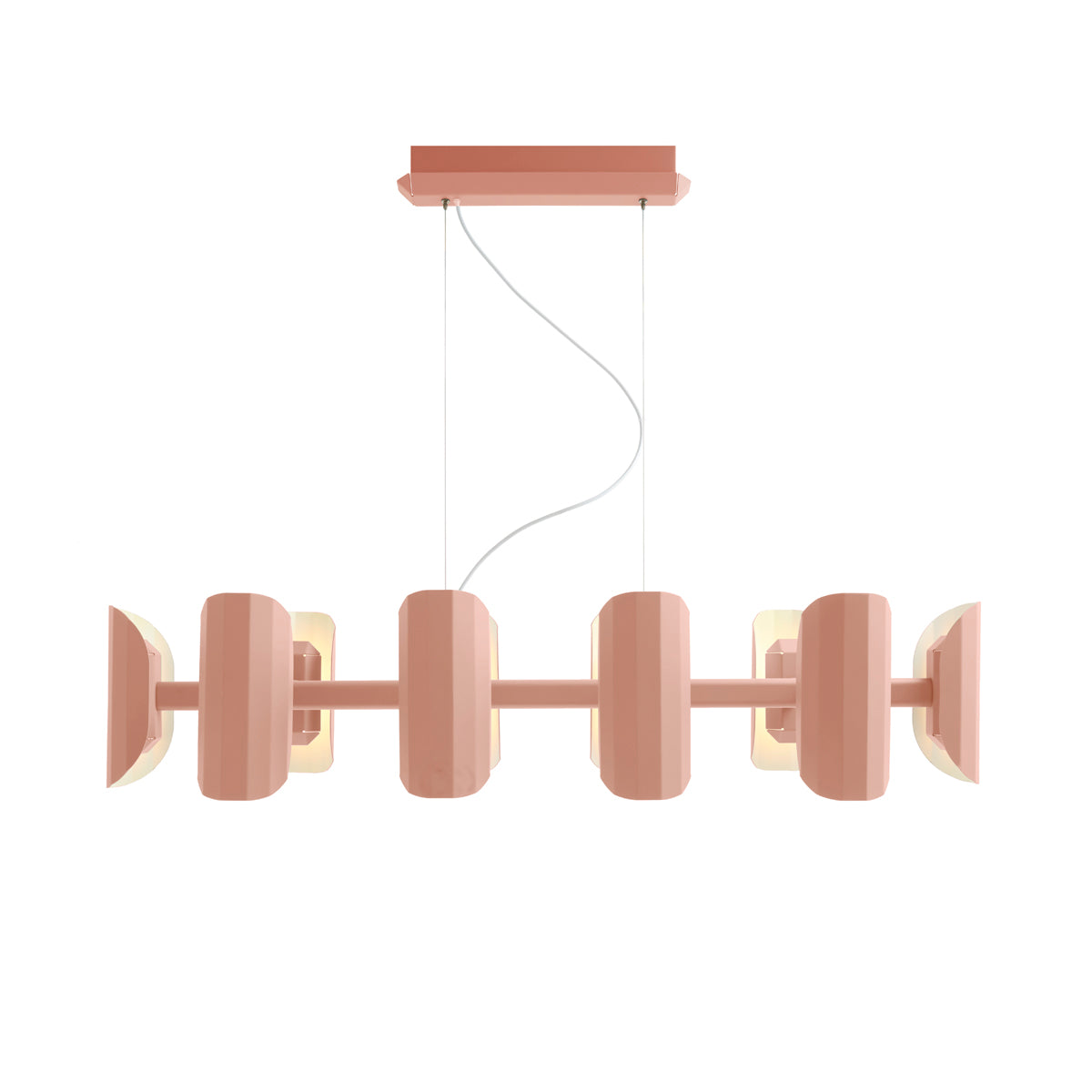 APOLIN multi-armed pendant lamp in broken pink