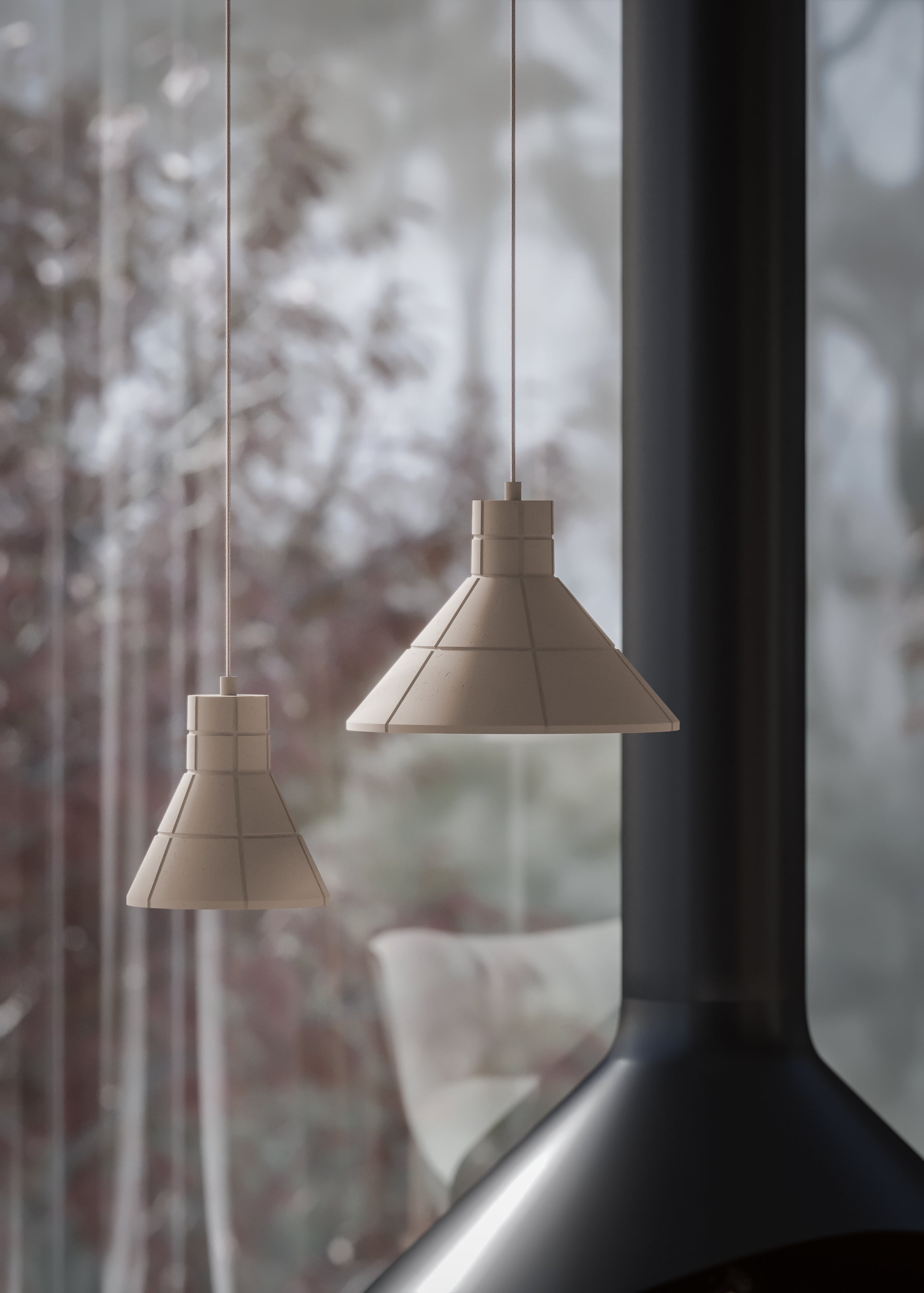 Pendelleuchte FLARED COST aus synthetischem Gips