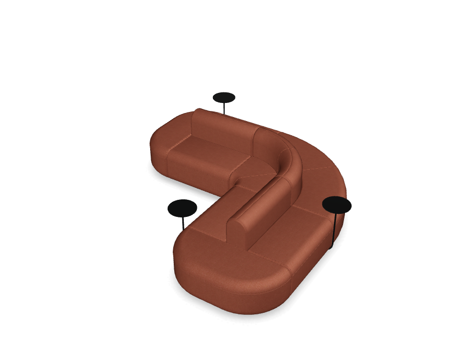 Sofa 6-module hoekbank dubbel ARTIKO gestoffeerd