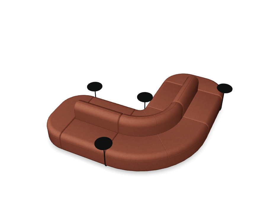 Sofa 6-module hoekbank dubbel ARTIKO gestoffeerd