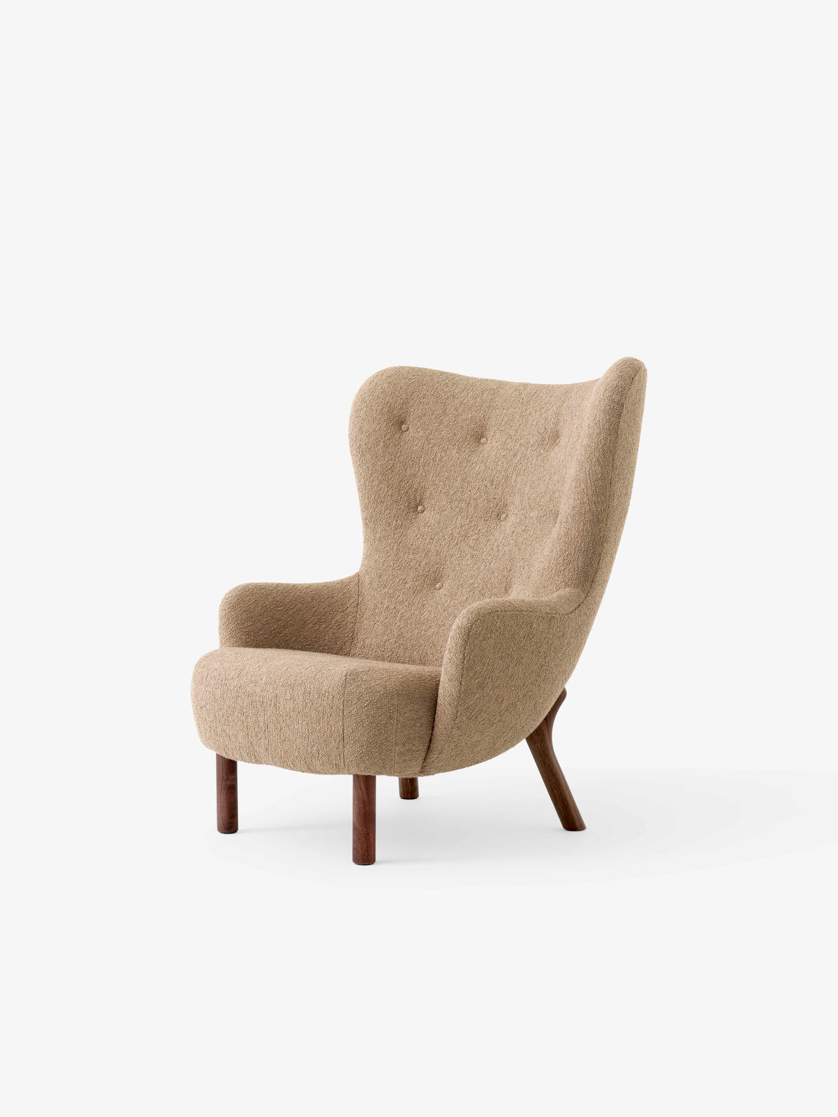 Fauteuil PETRA VB3 gestoffeerd met notenhouten basis