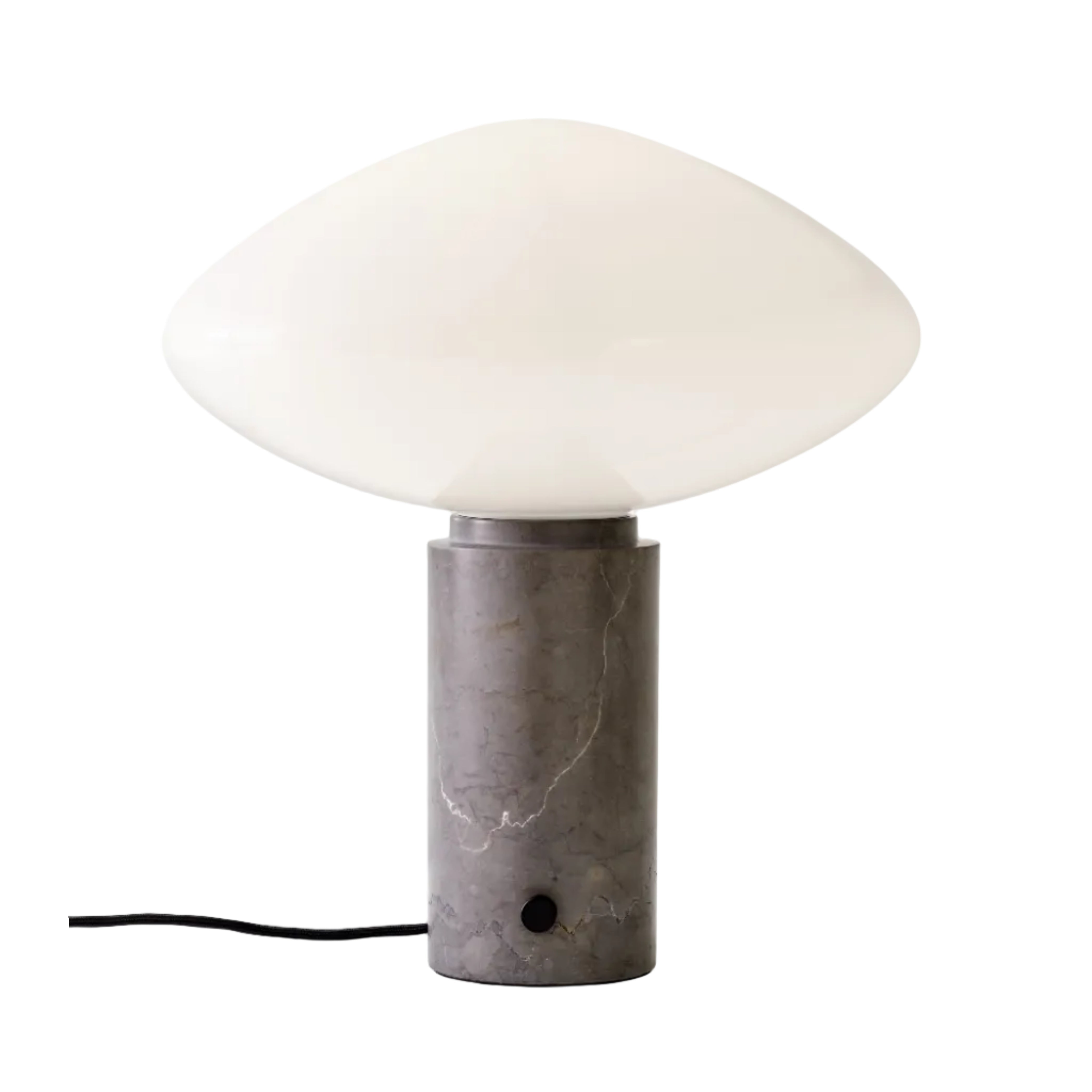 Tafellamp MIST AP17 met glazen kap en grijze marmeren voet