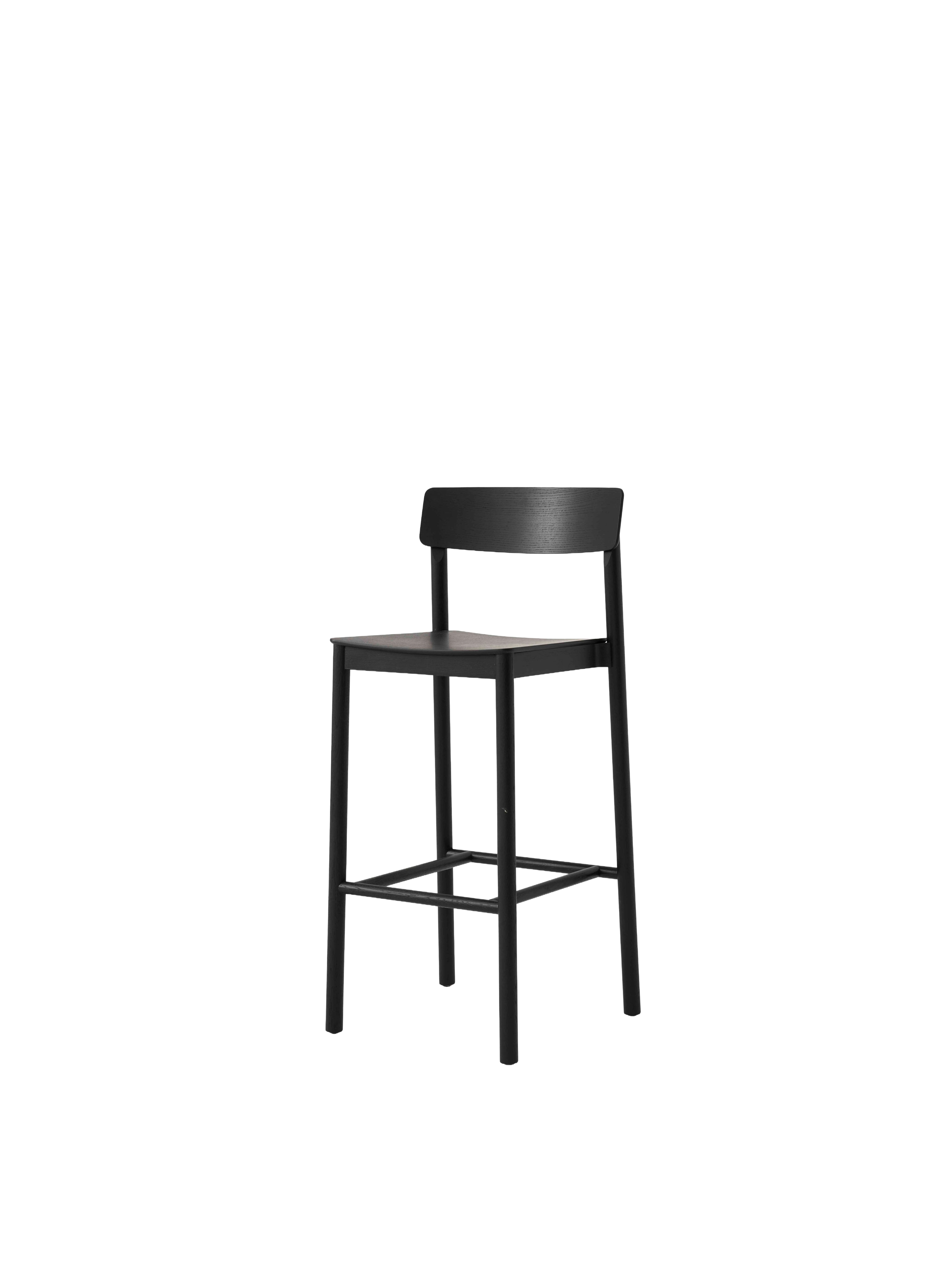 Hocker BETTY van zwart gelakt essenhout