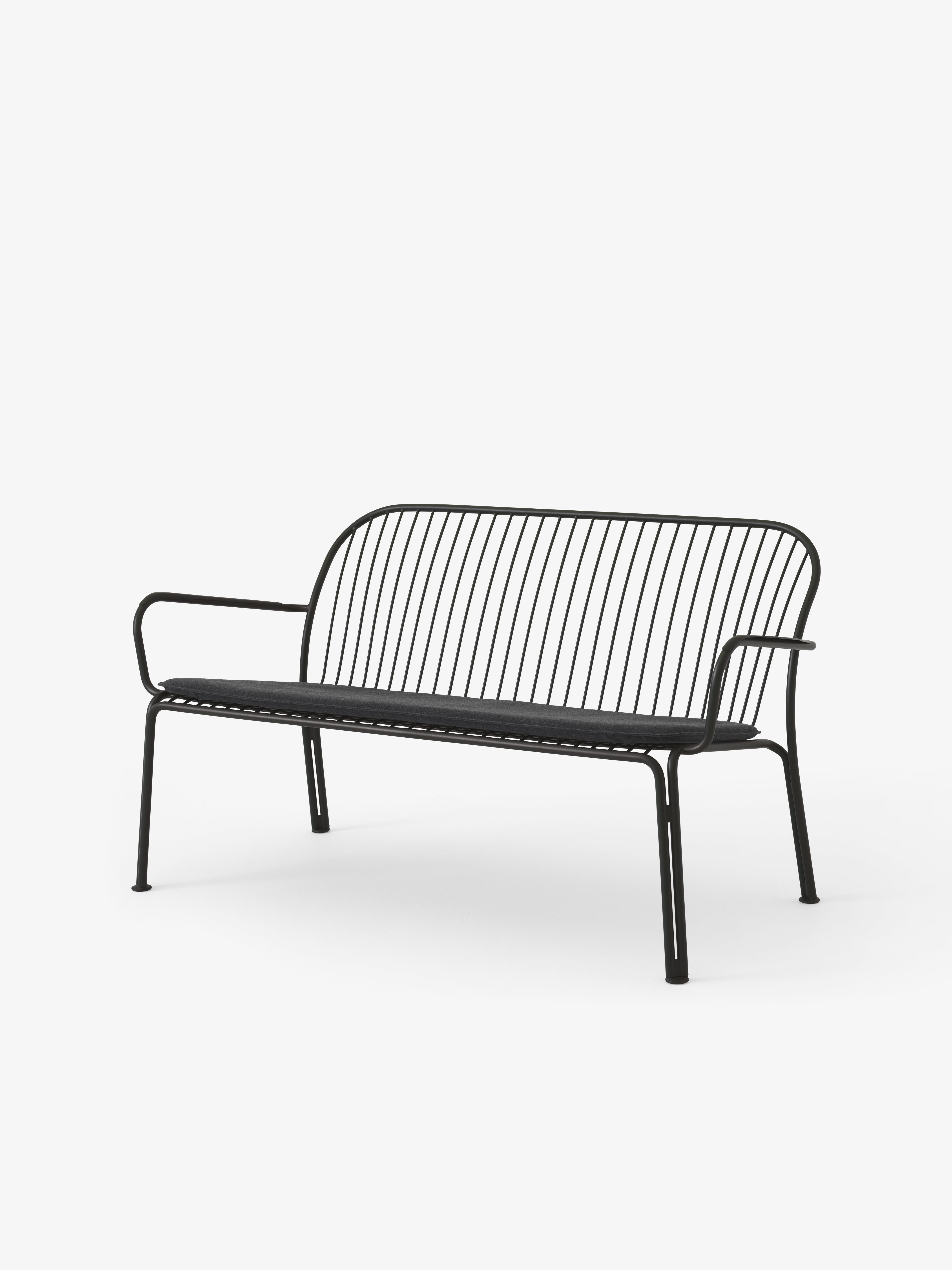 Buitenbank met armleuningen THORVALD SC110 zwart