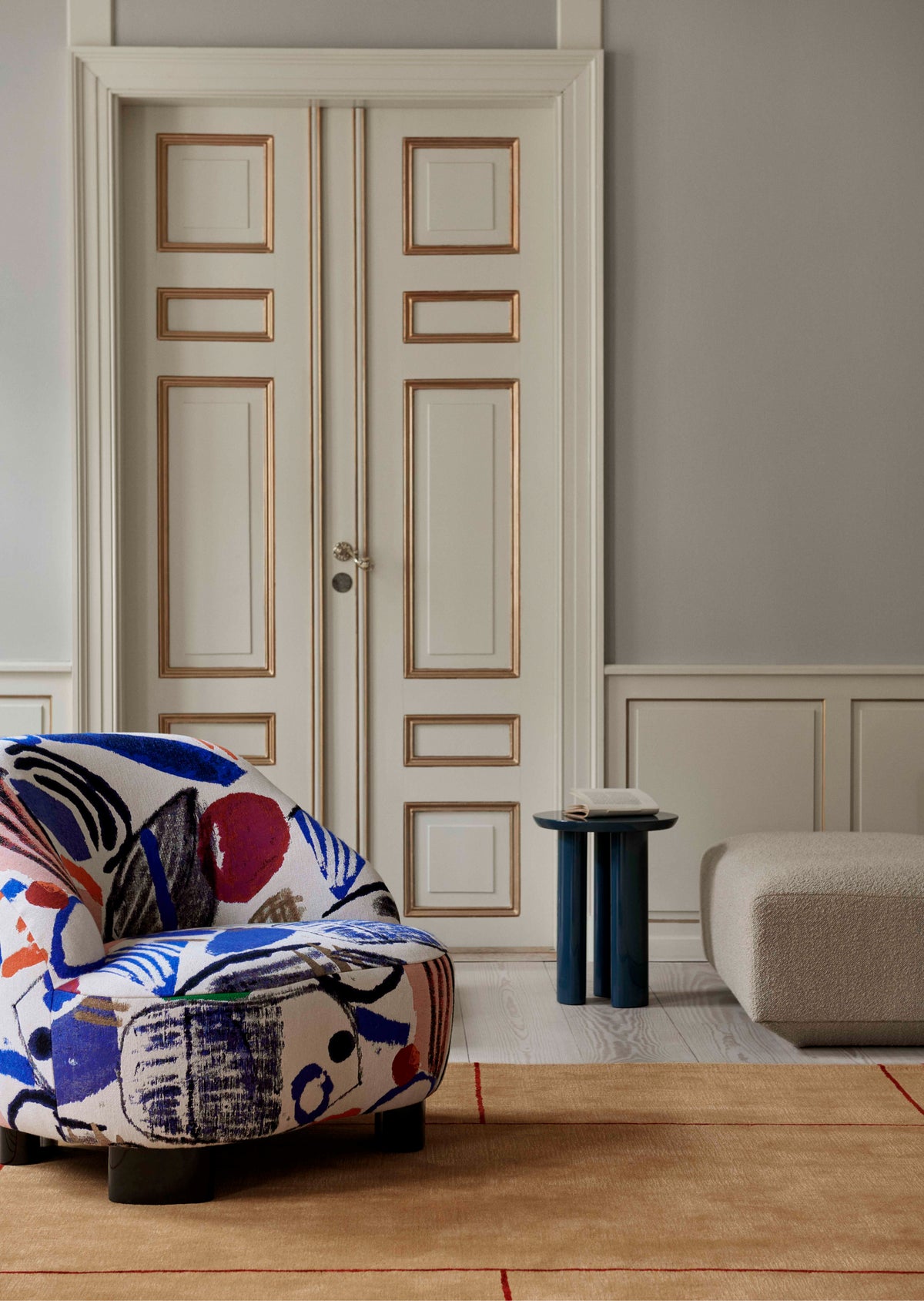 Vloerkleed CRUISE bruin met bordeaux