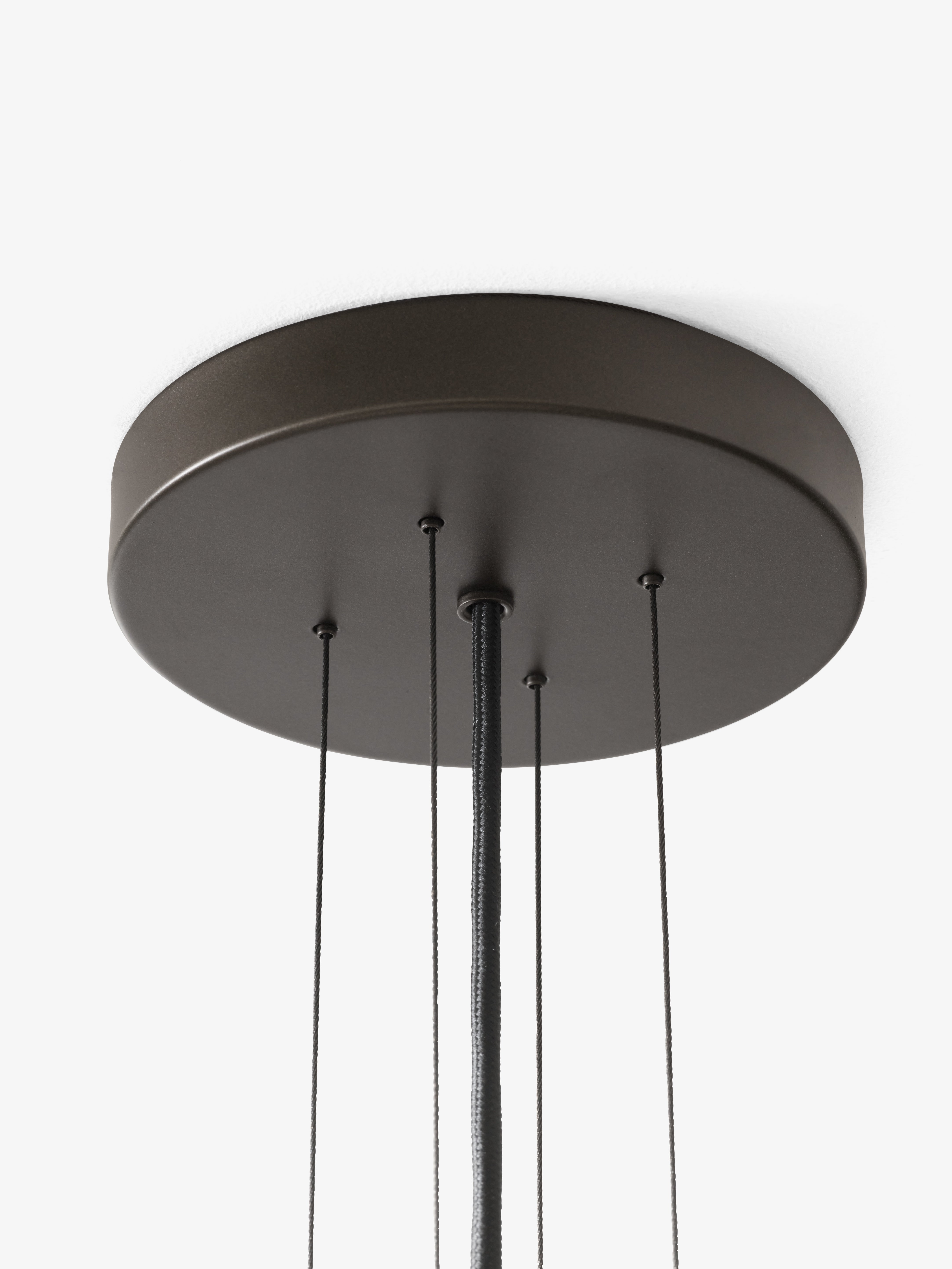 Hanglamp BELLA beige met bruine afwerking
