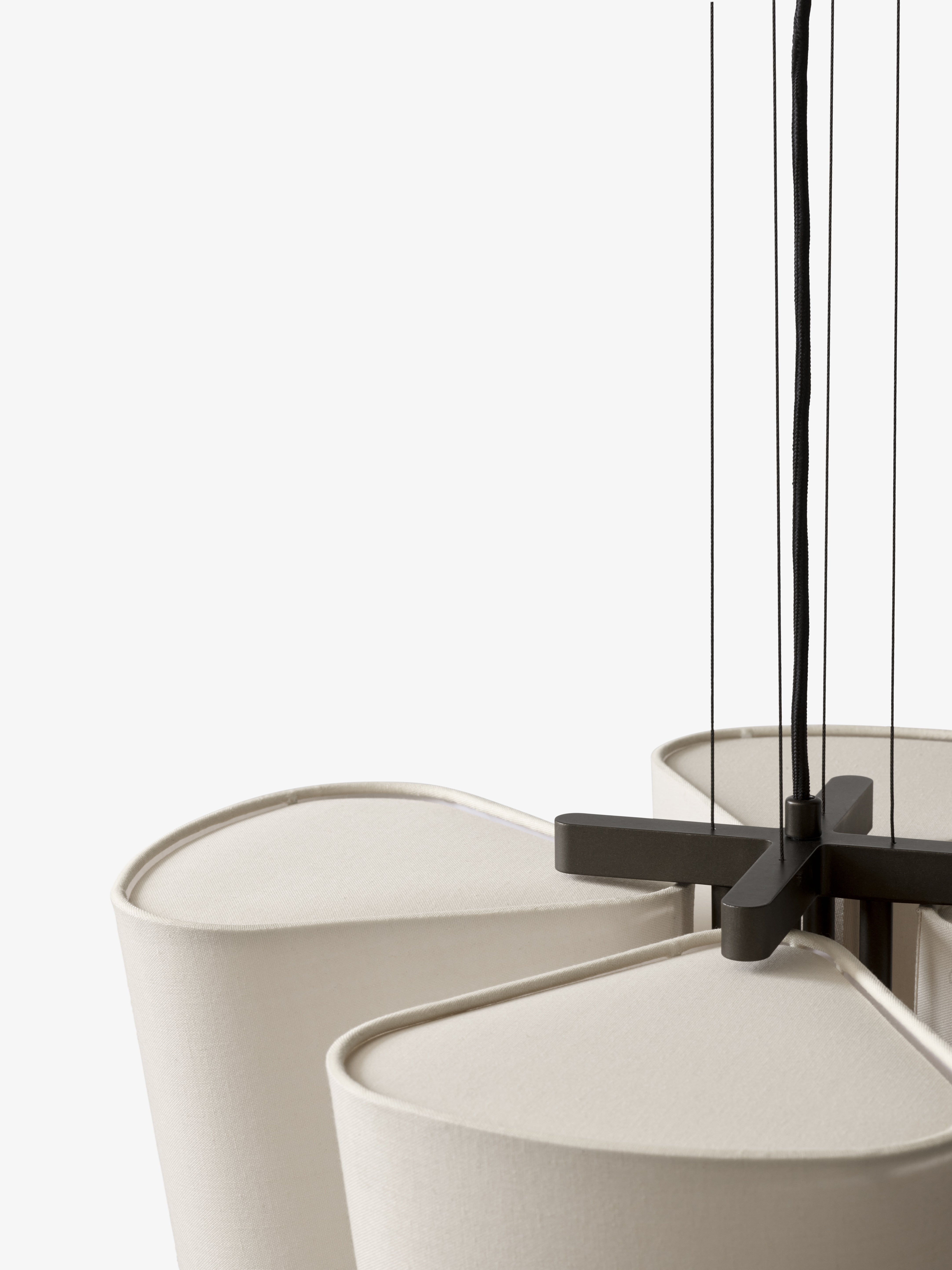 Hanglamp BELLA beige met bruine afwerking