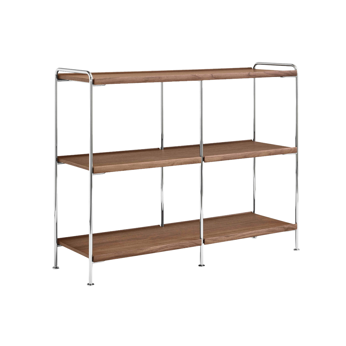 ALIMA NDS5 chromen rek met notenhout