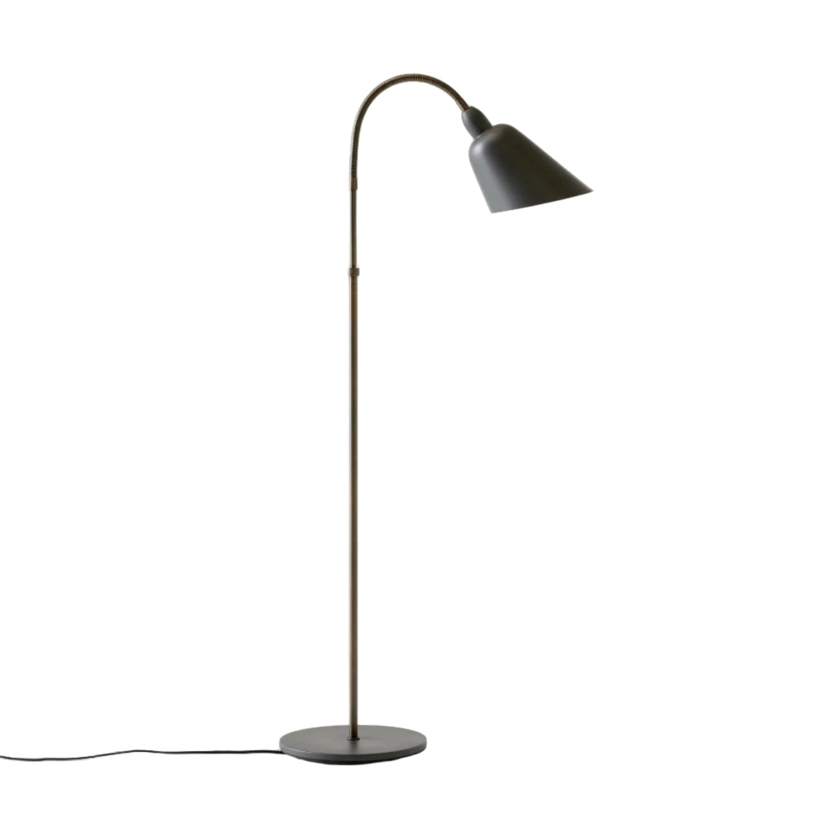 Vloerlamp BELLEVUE AJ7 grafiet met bruin messing voet