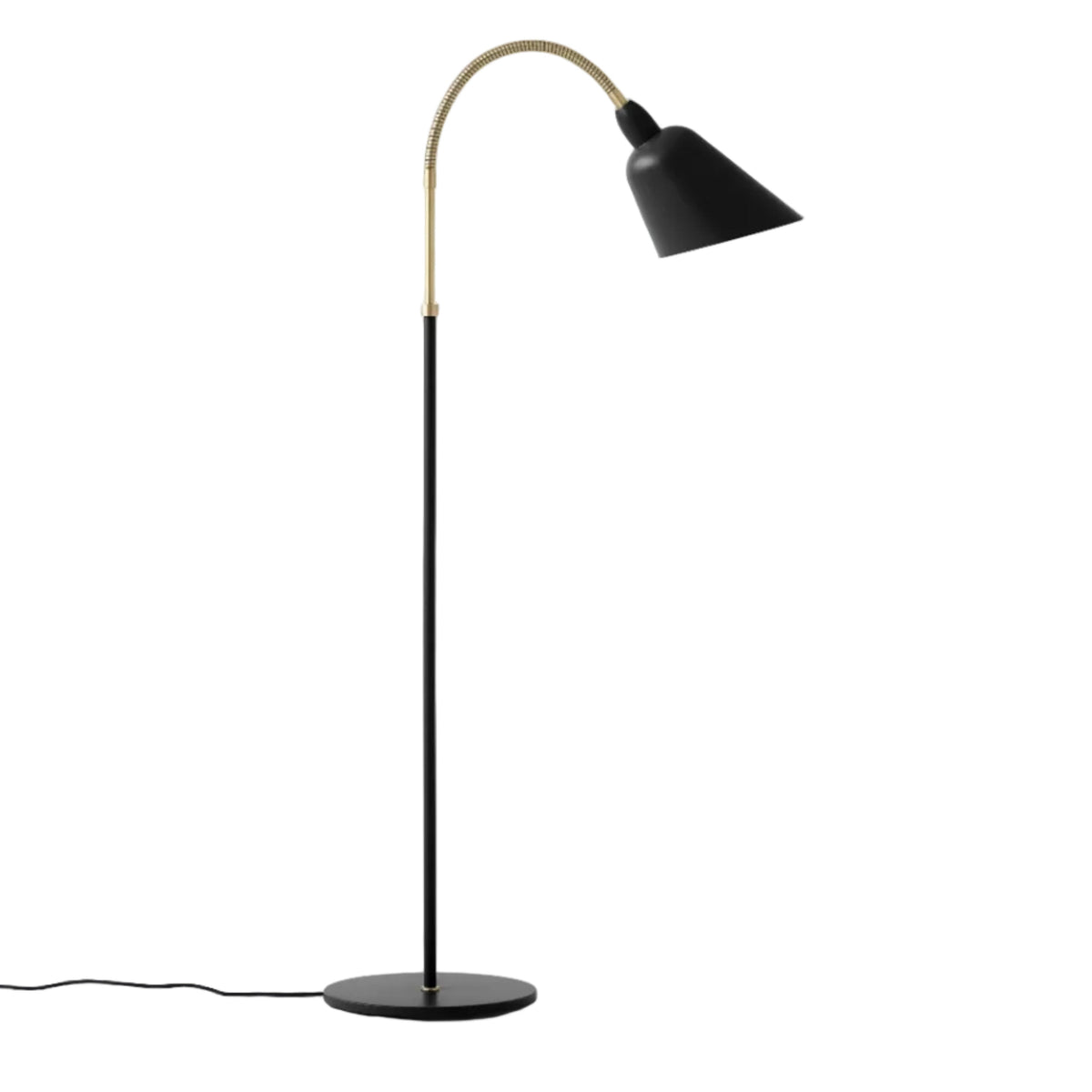 Vloerlamp BELLEVUE AJ7 zwart met messing afwerking