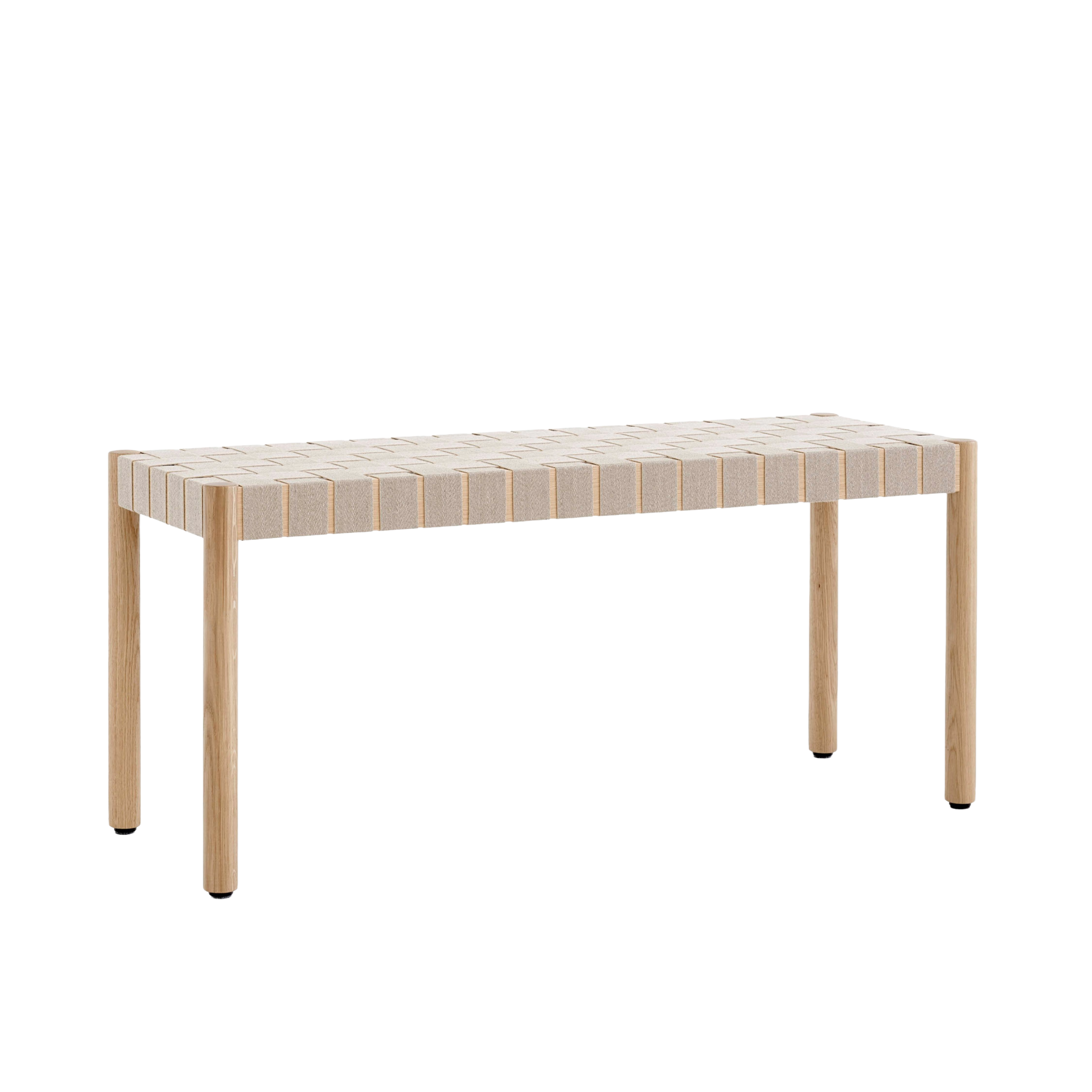 BETTY bank met beige geweven zitting en gelakt eikenhout