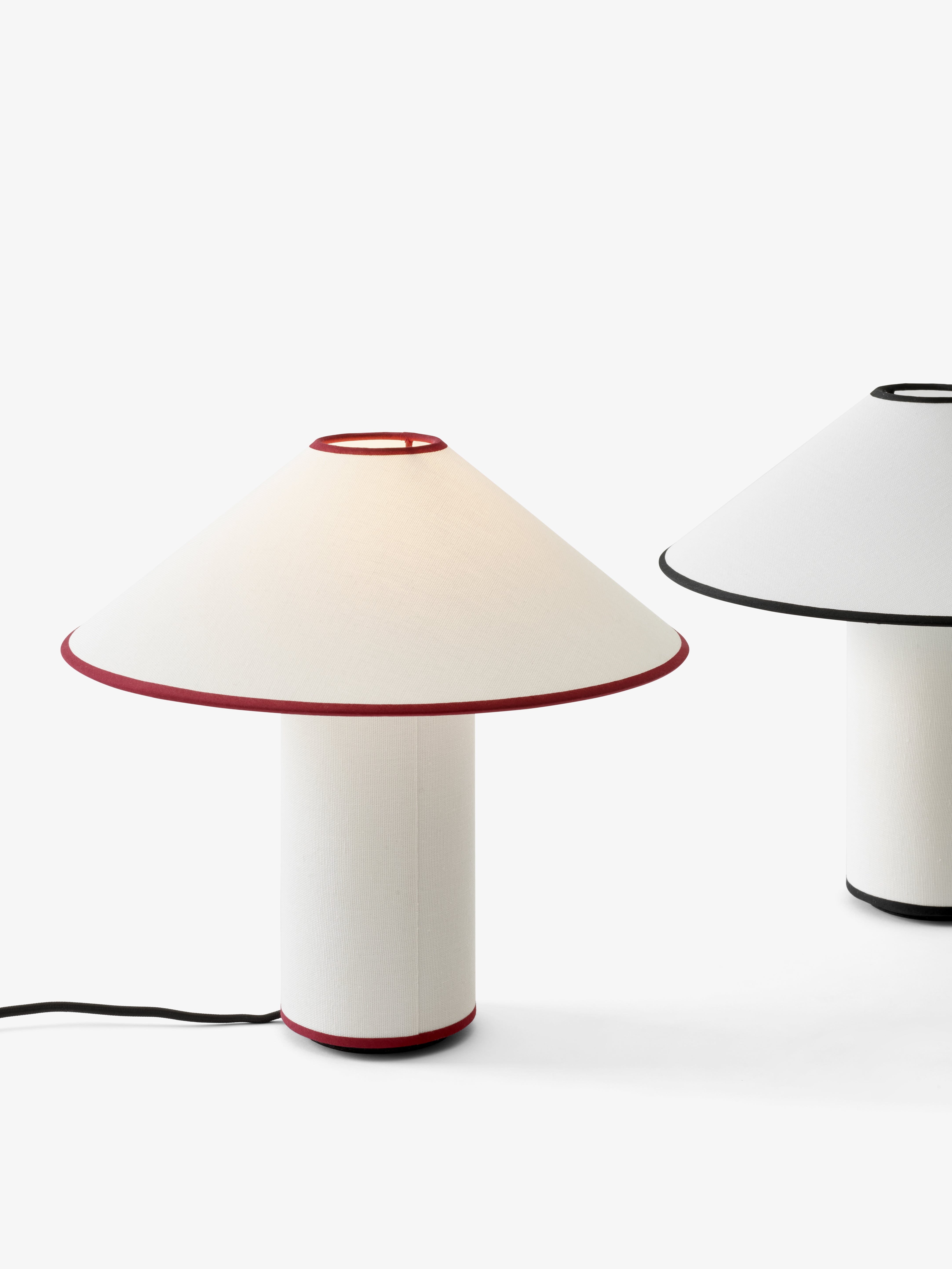 Tafellamp COLETTE ATD6 wit met rode afwerking