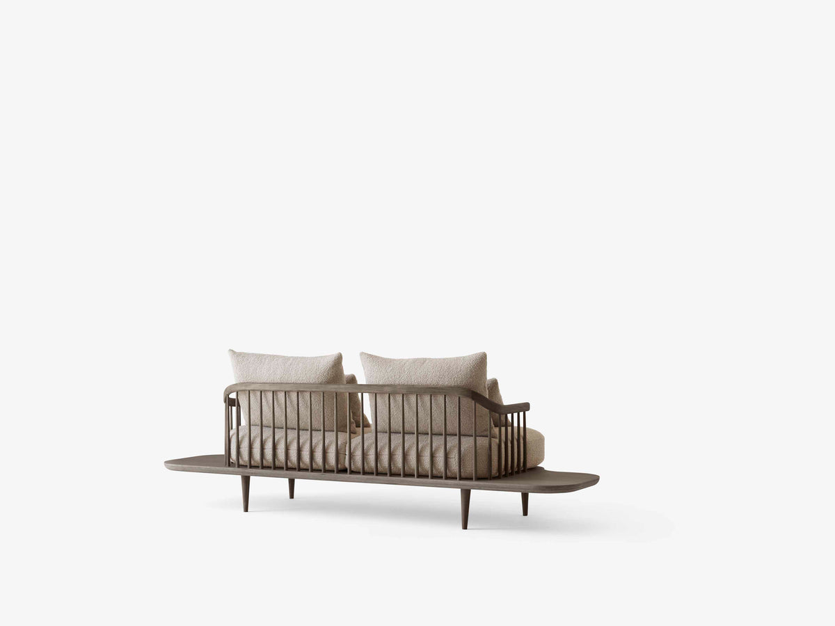Sofa 3-zits FLY SC3 gestoffeerd met een gerookte eiken basis