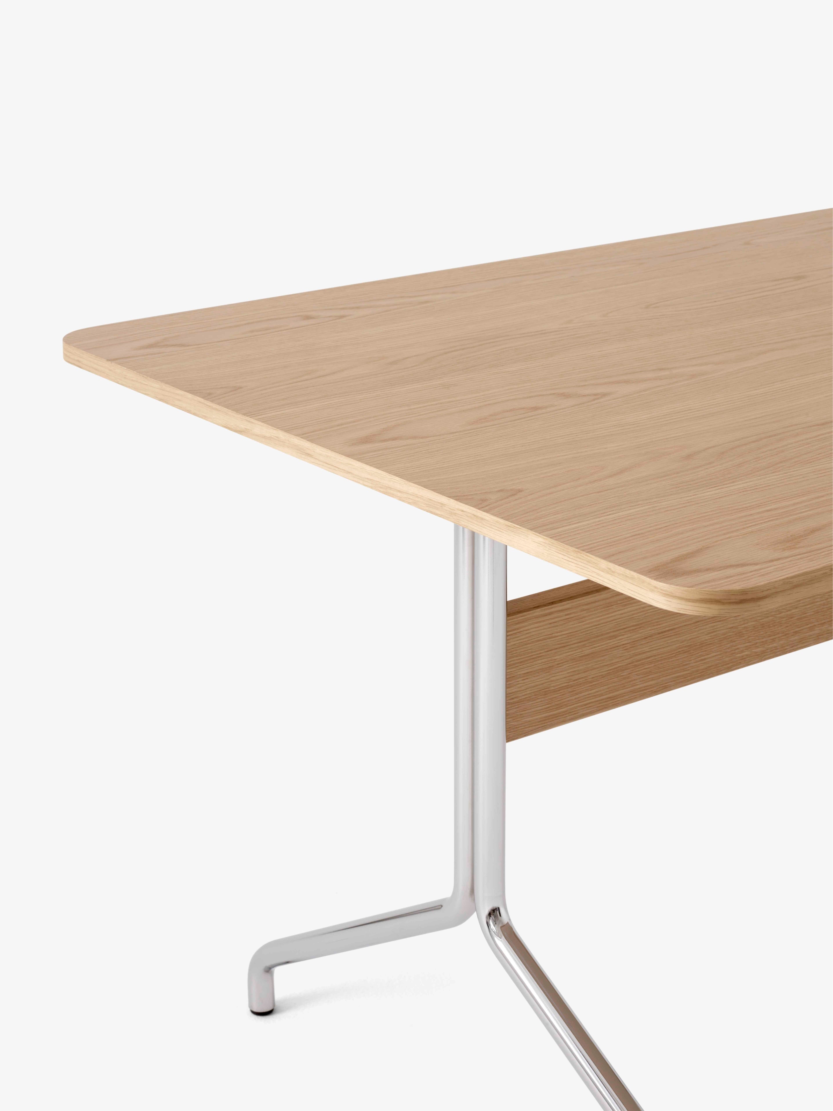 Gecoate eiken PAVILION tafel met verchroomde basis