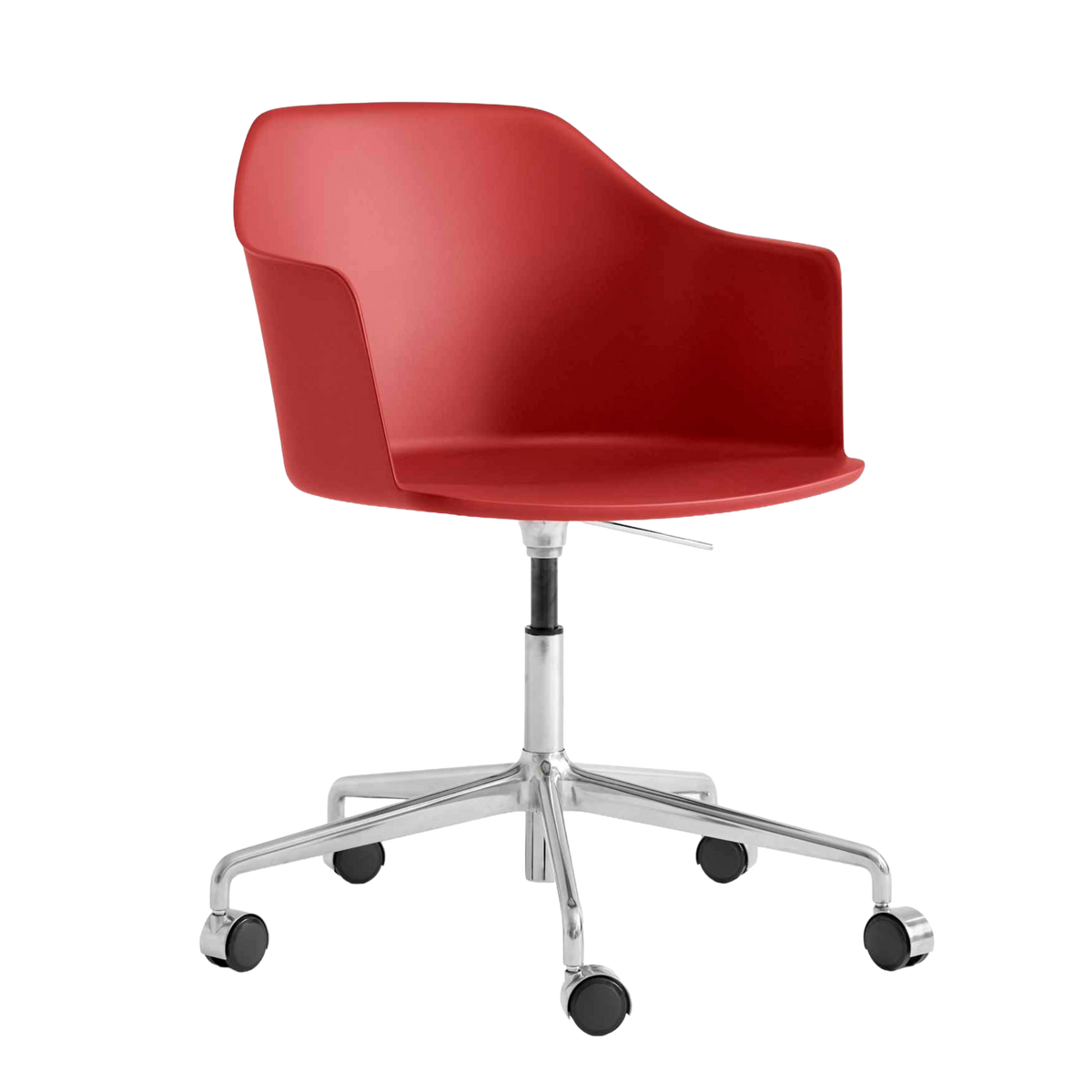 Bureau stoel RELY HW53 rood met aluminium basis