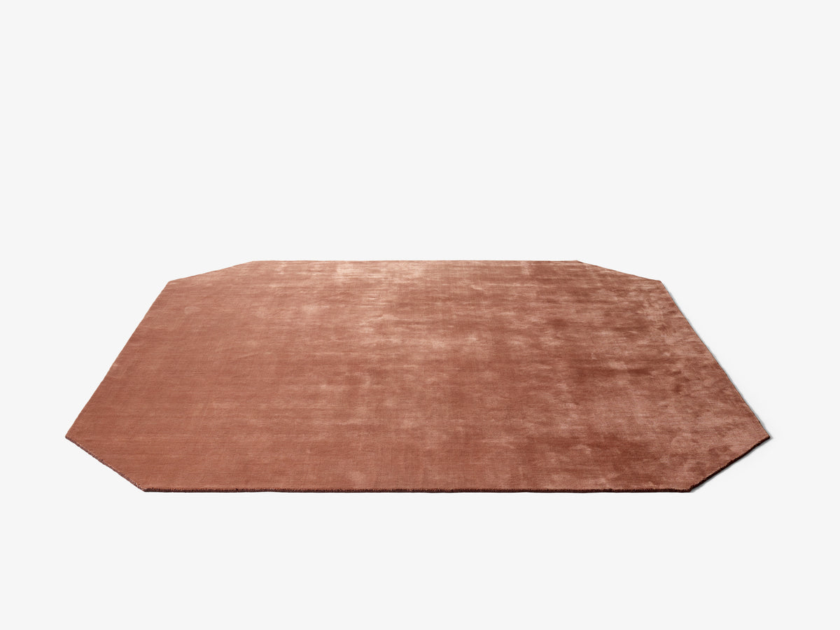 Vierkante vloerkleed met afgeronde hoeken THE MOOR gedempt rood