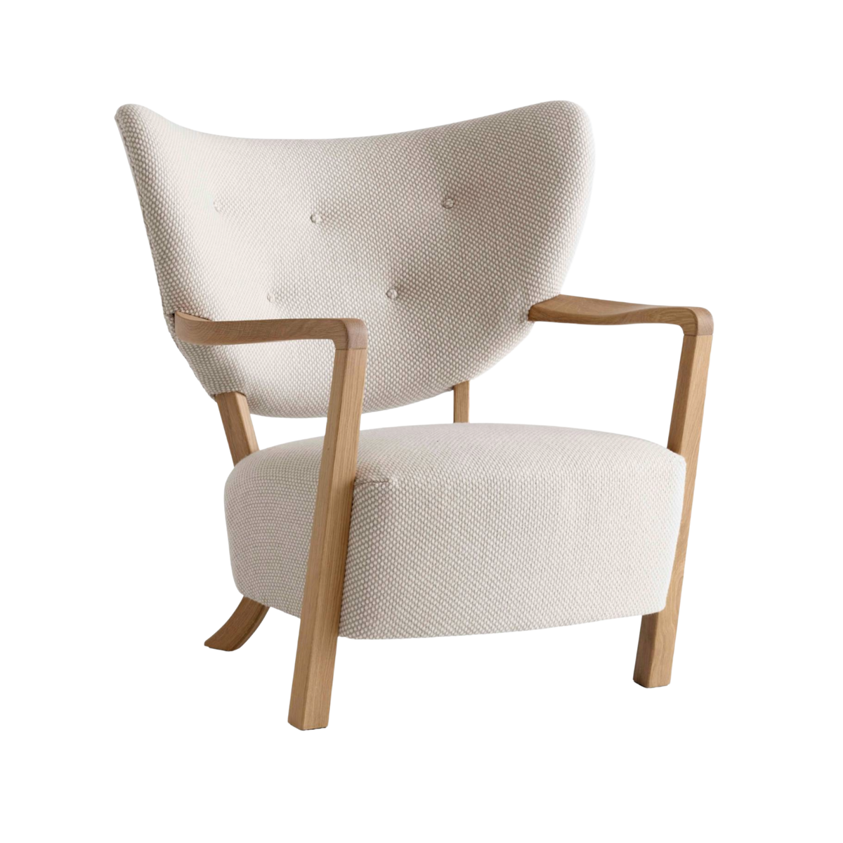 WULFF ATD2 fauteuil gestoffeerd met een eiken basis