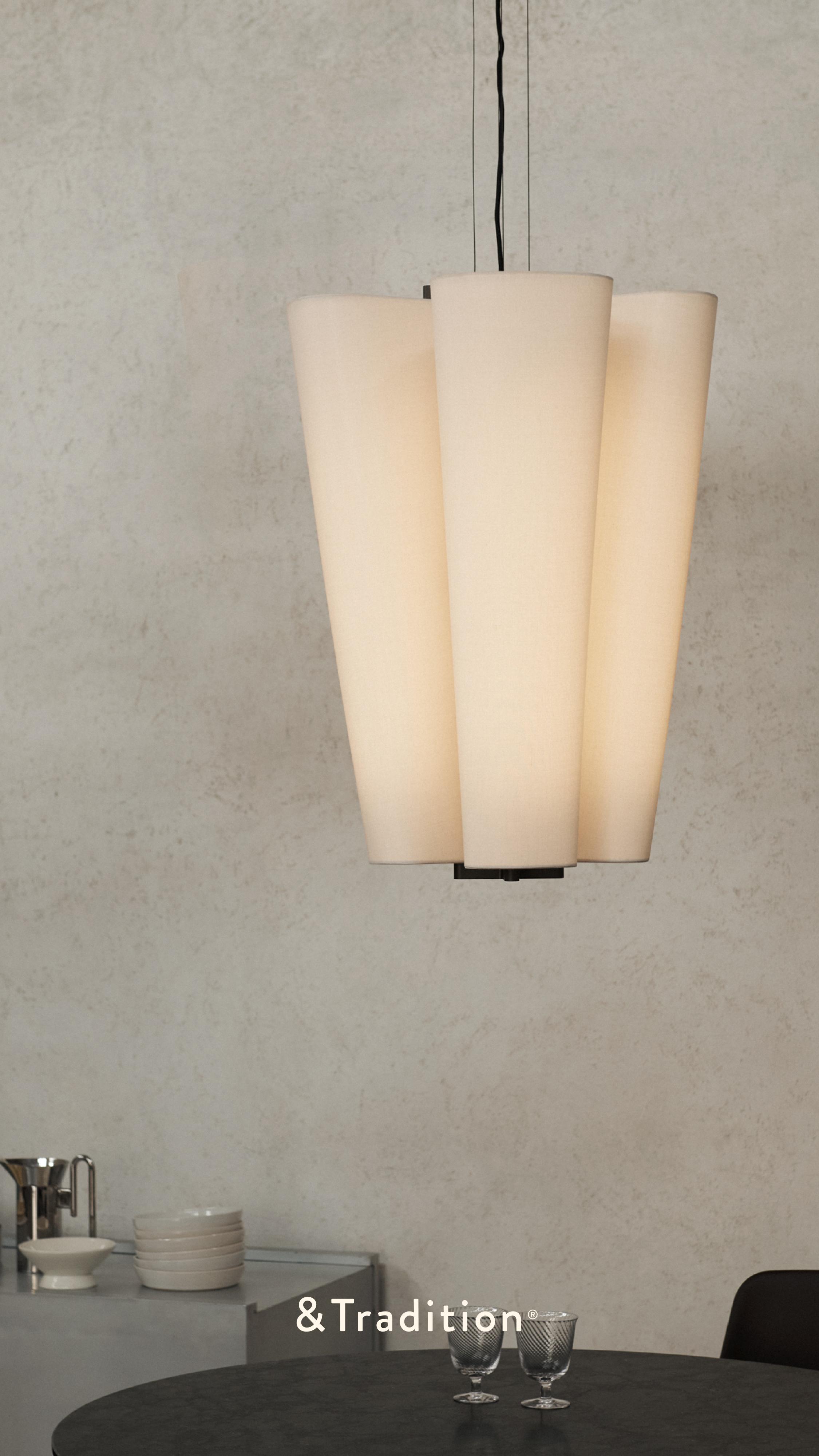Hanglamp BELLA beige met bruine afwerking
