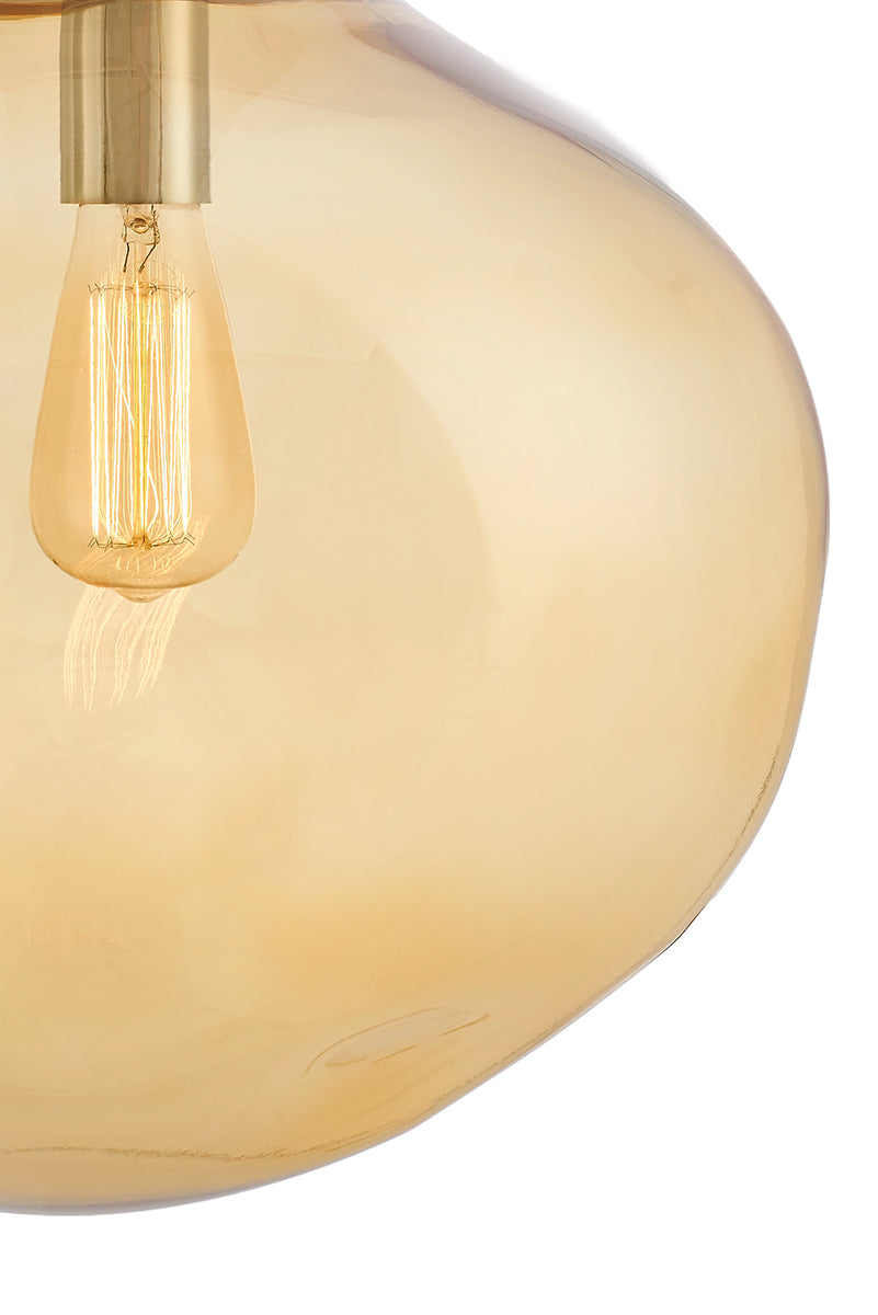 AVIA Amber Pendant Lamp with Silver Finish
