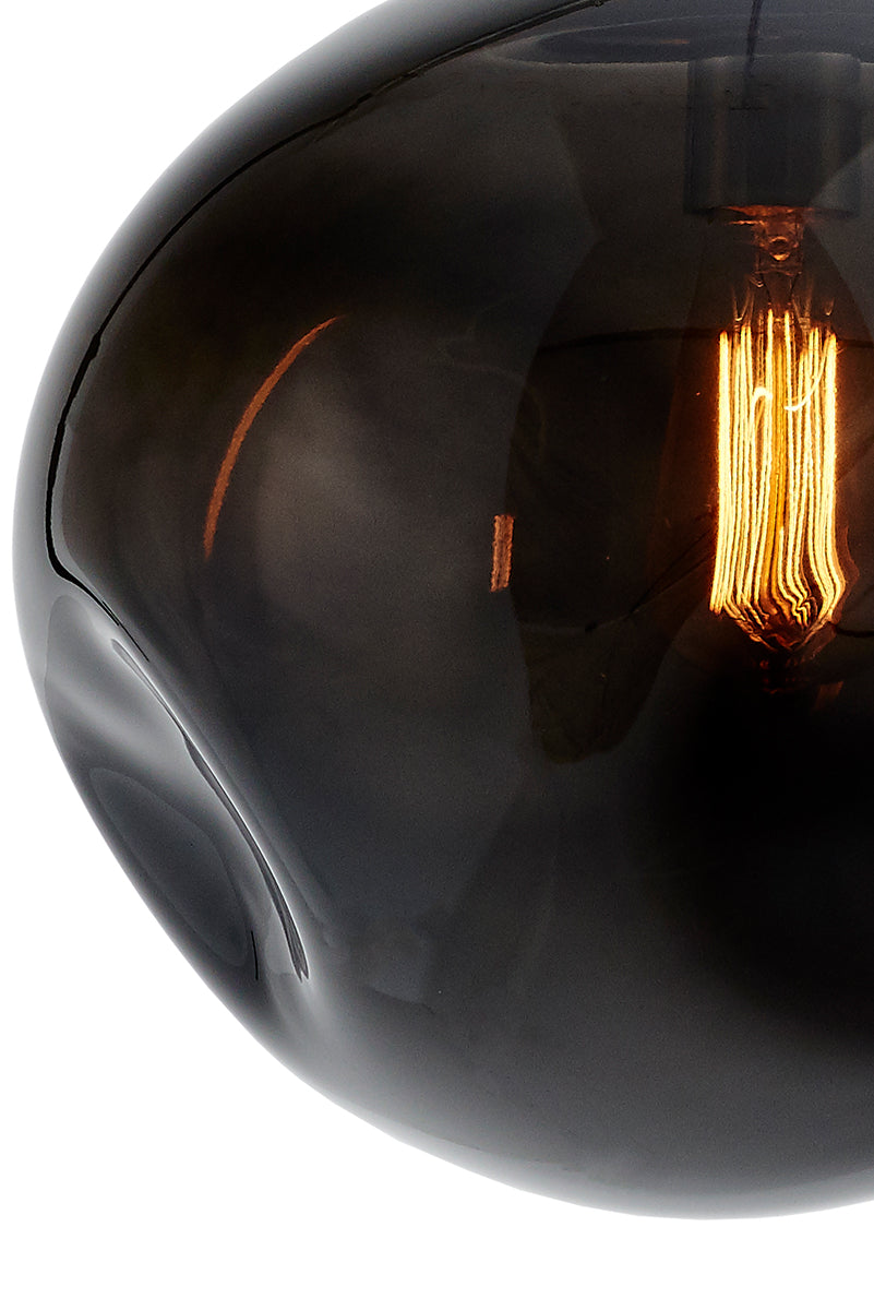 Pendelleuchte AVIA rauchschwarz mit silberner Veredelung