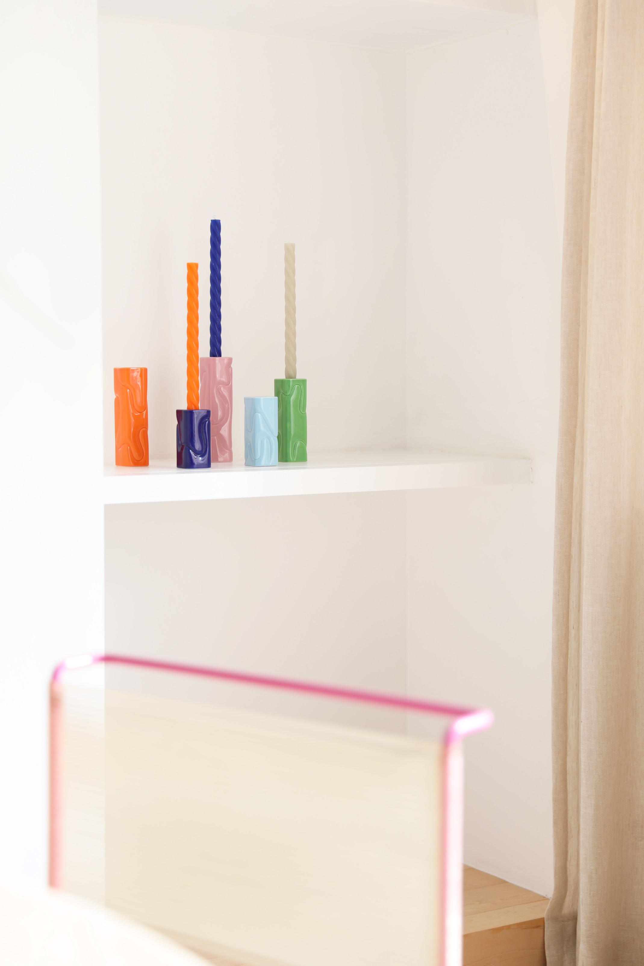 Oranje PUFFY kaarsenhouder