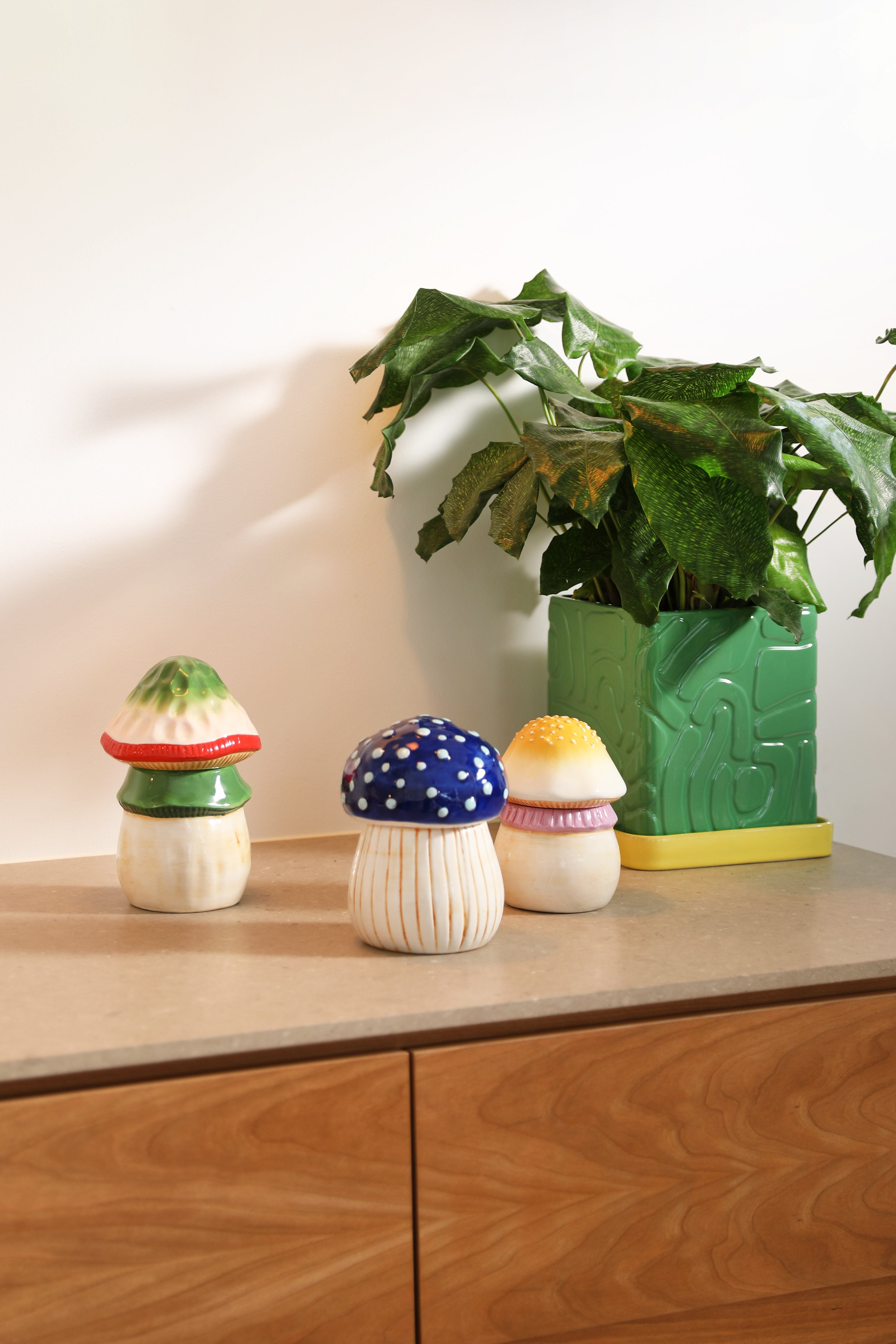 MAGISCHE PADDENSTOEL opbergdoos beige met oranje en roze