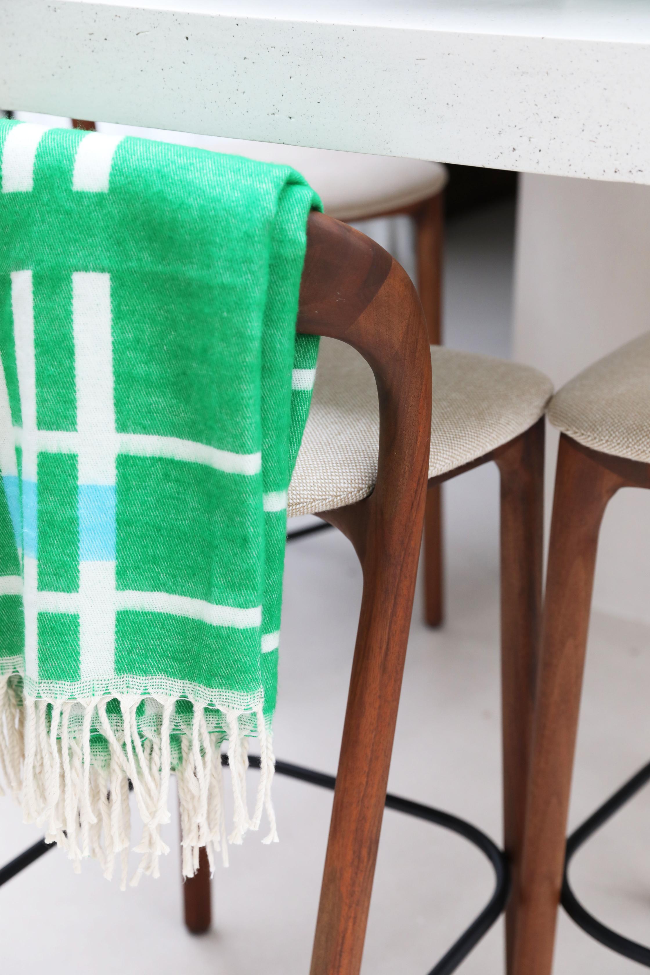 Pled PLANO beige met groen en blauw