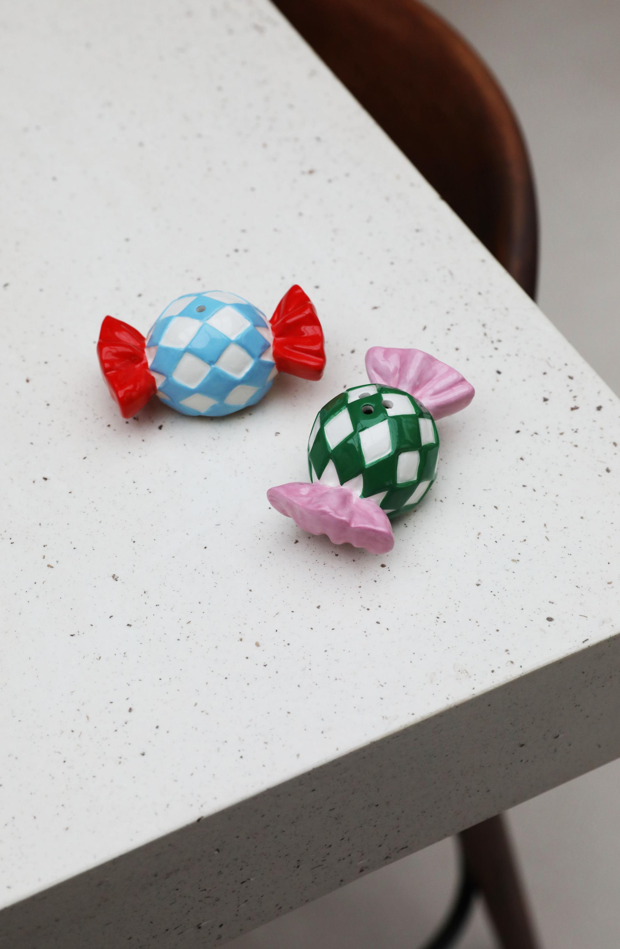 Zout- en peperstel CANDY CHECK kleurrijk porselein