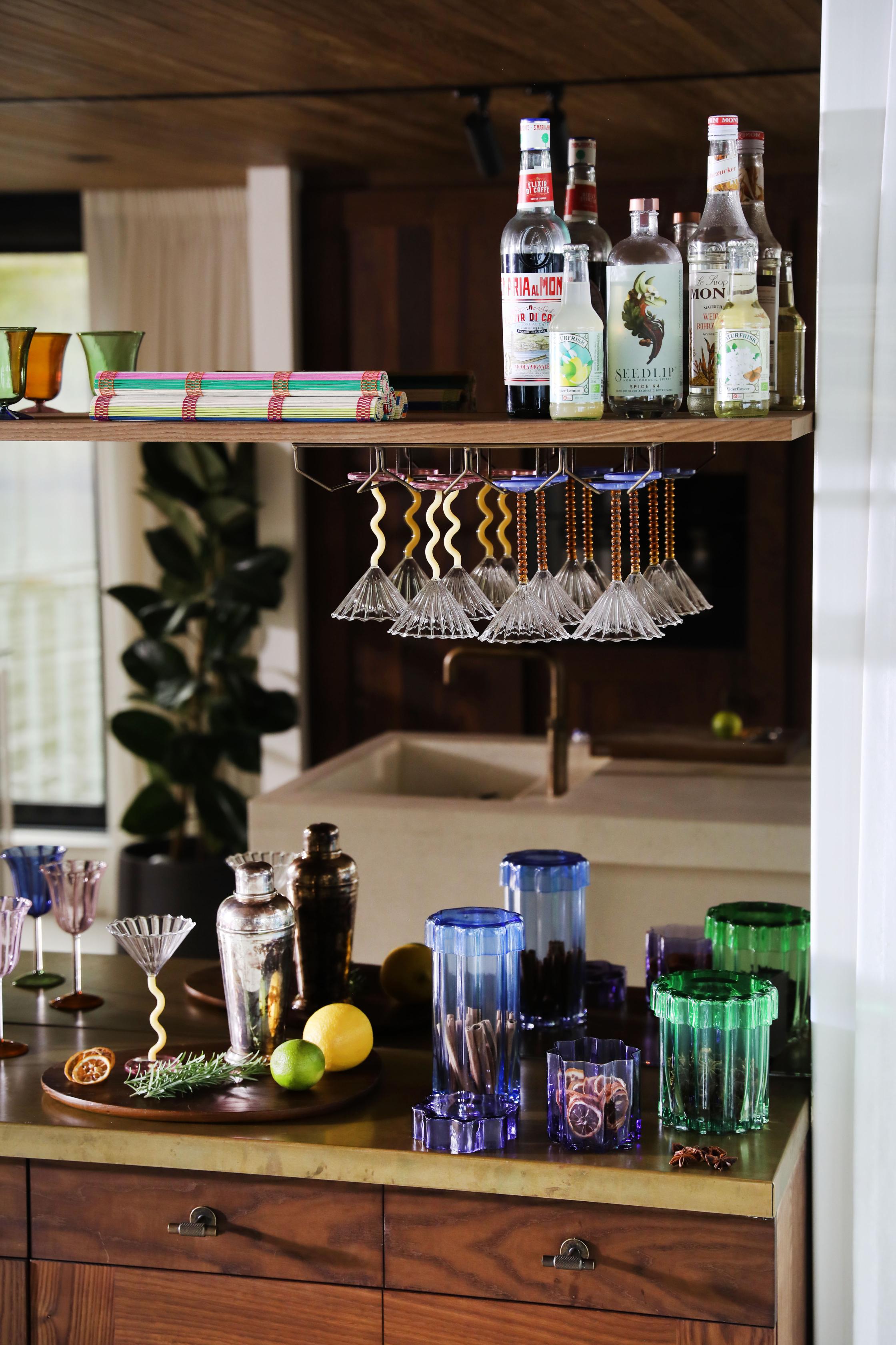 Glass container with lid ASTRAL purple